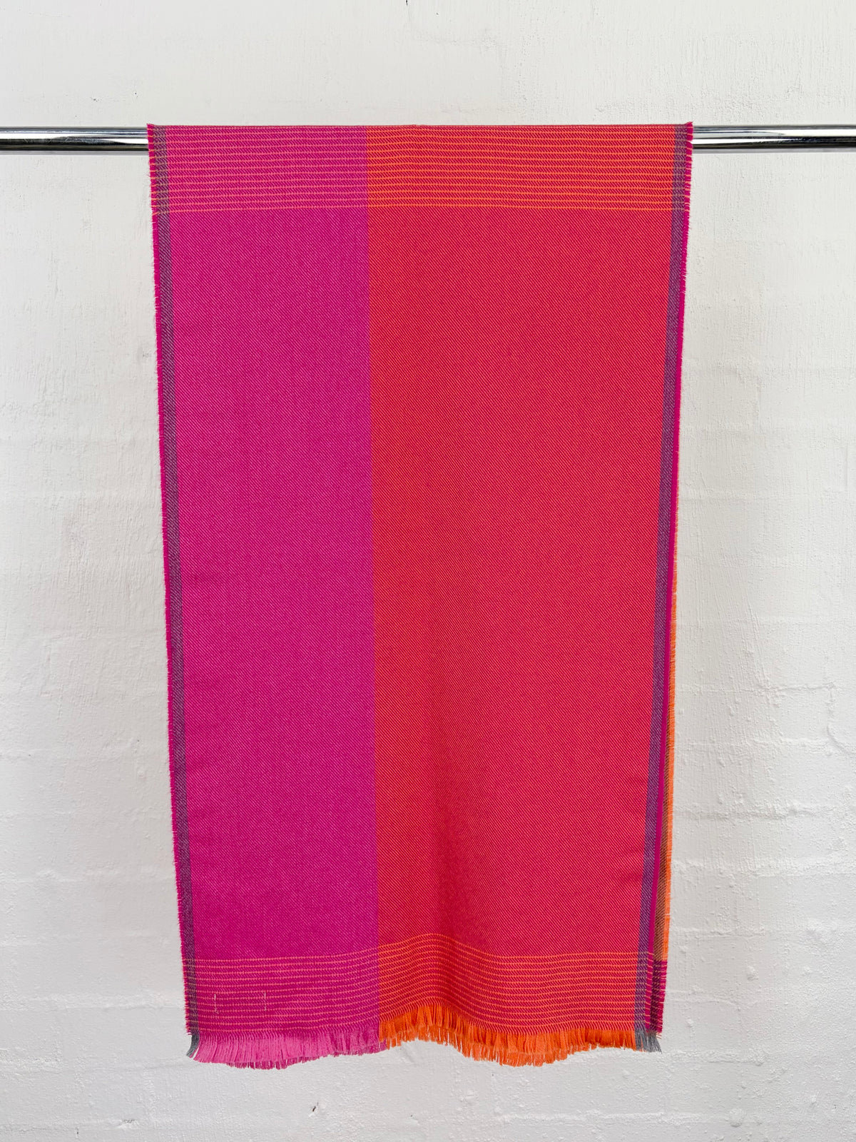 Foxford Orange & Pink Extra-Fine Merino Scarf