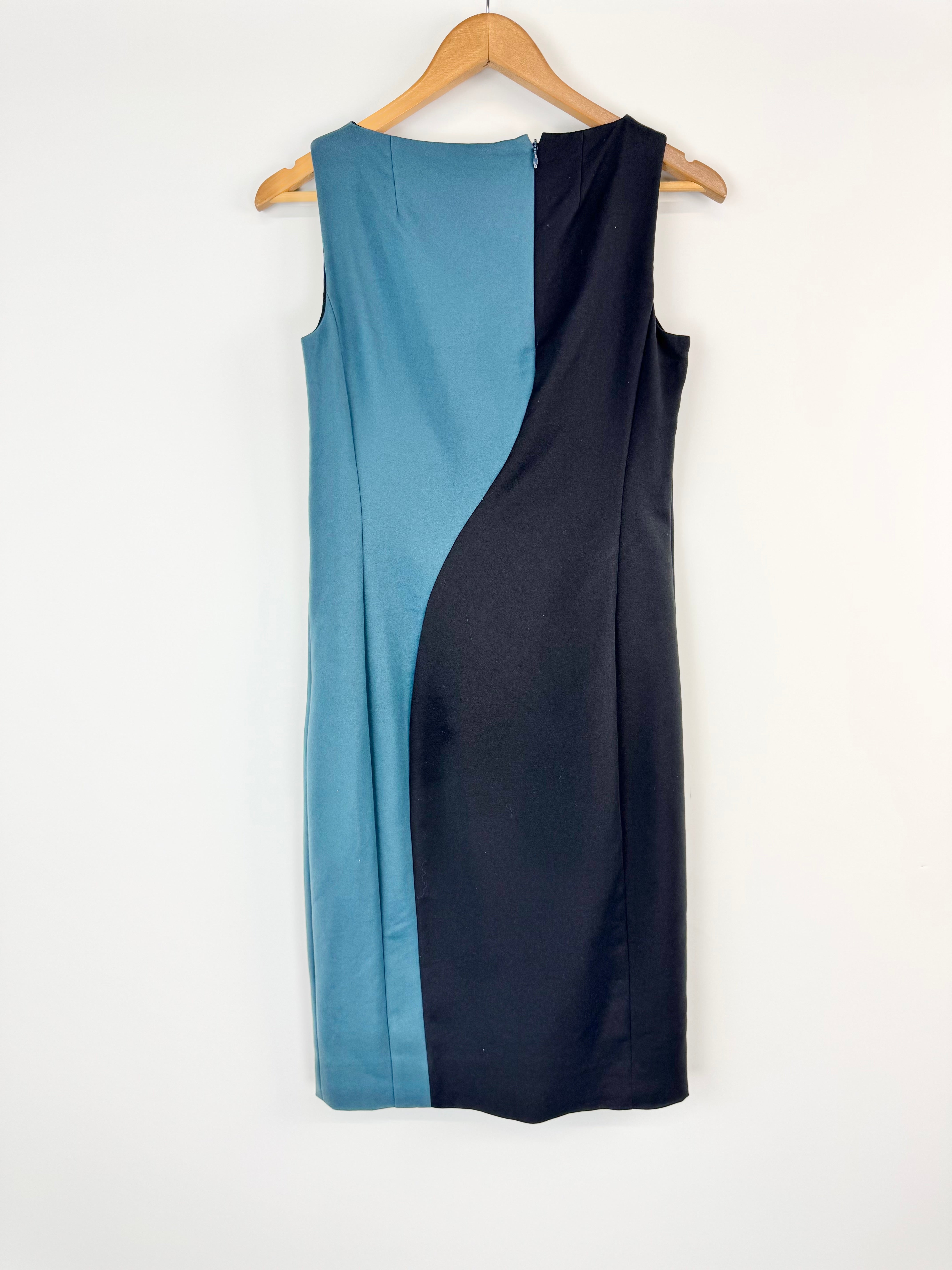 AKRIS Punto Blue & Black Midi Dress - AU10
