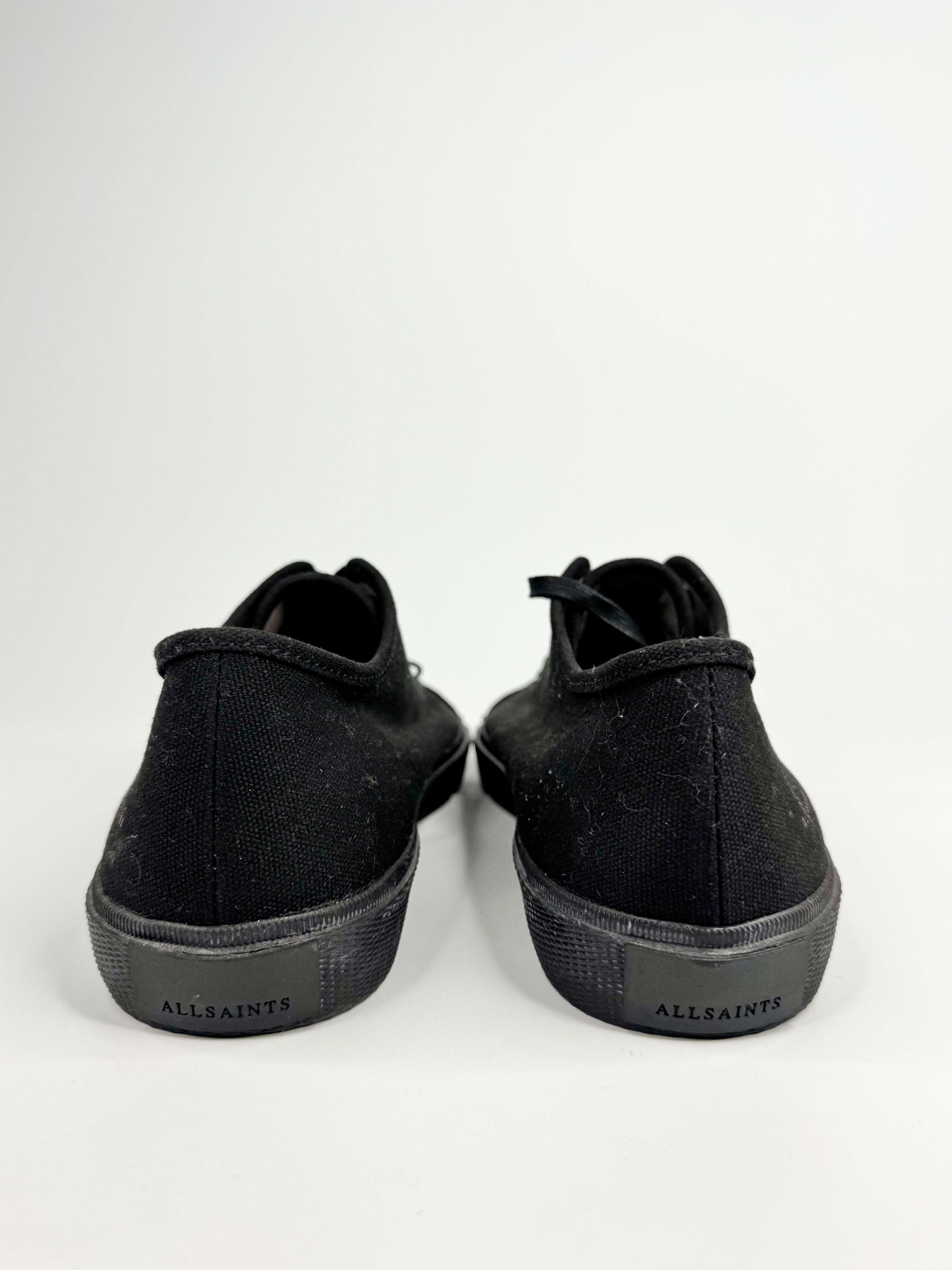 All Saints Black Lace Up Low Top Sneakers - EU42