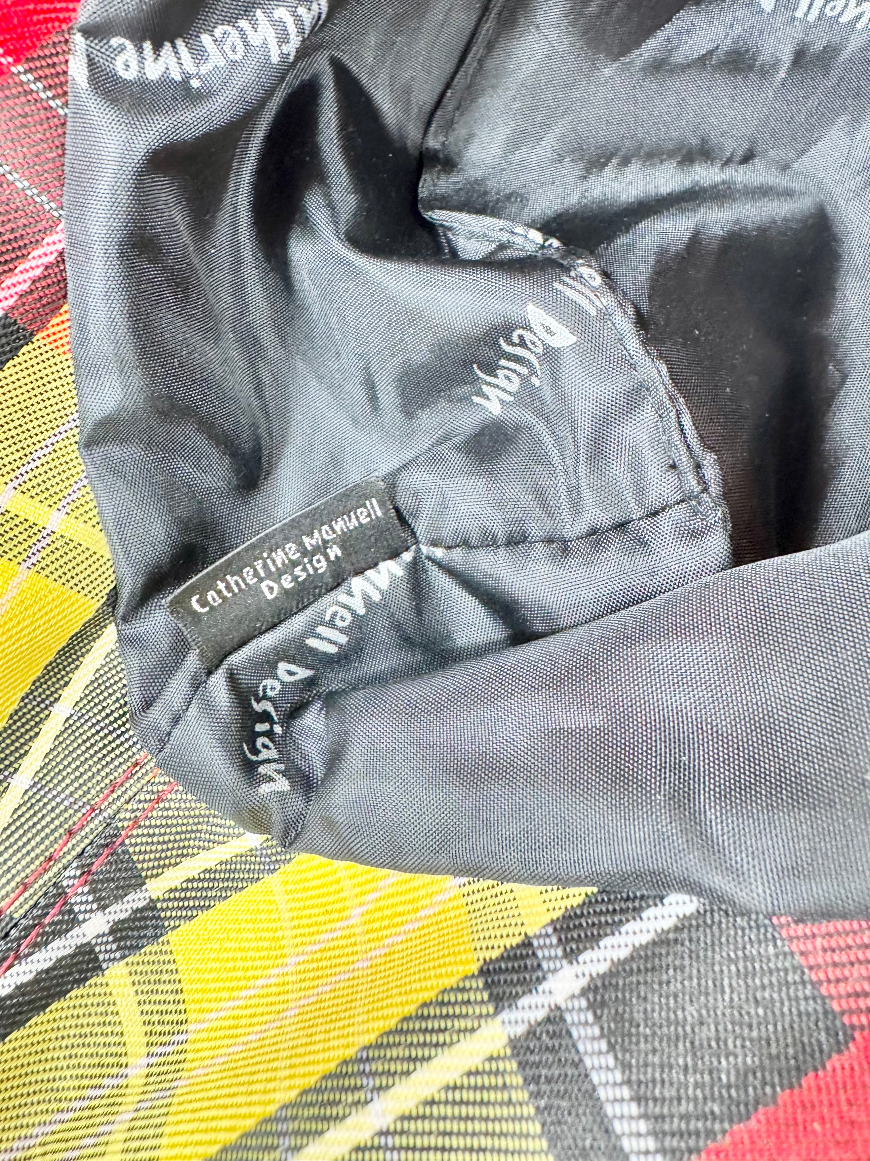 Catherine Manuell Bright Yellow Plaid Bucket Hat