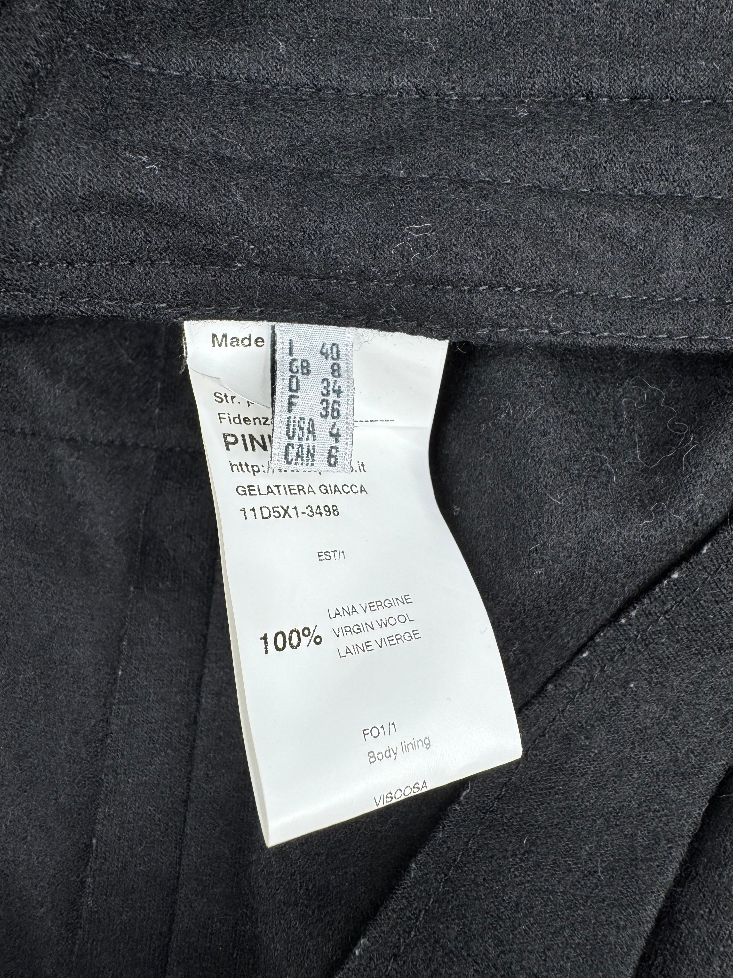 Pinko Black Wool Asymmetrical Cardigan - AU8