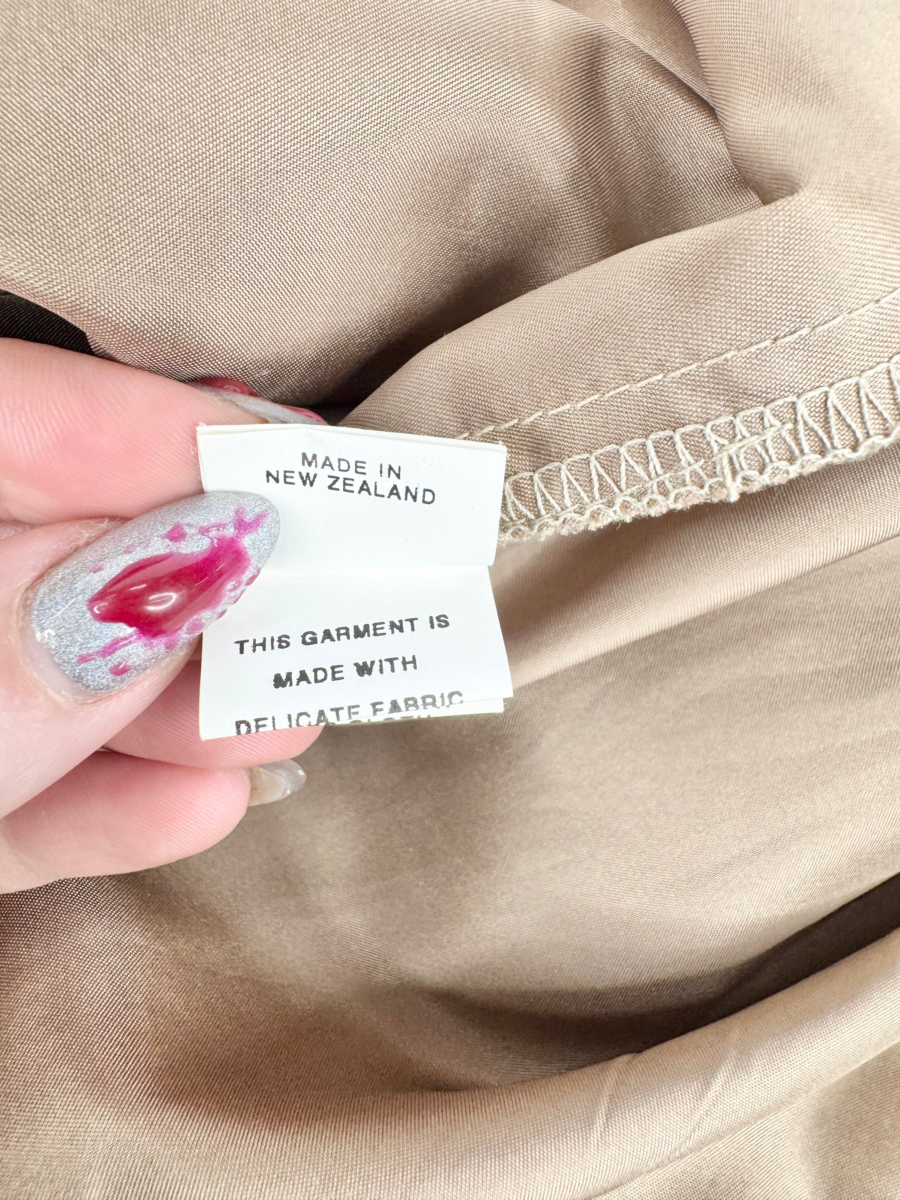 State of Grace Black & Champagne Striped Wool Cocktail Dress - AU8/10