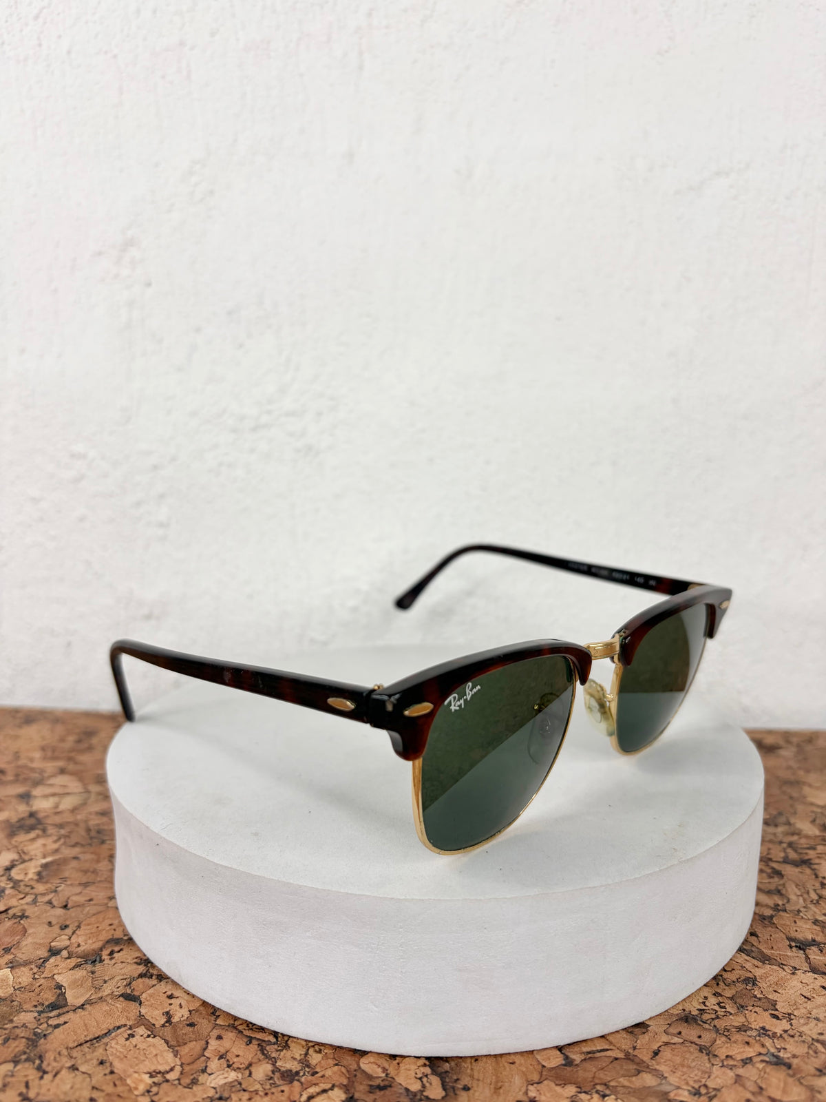 Ray-Ban Tortoiseshell & Gold 'Clubmaster' Sunglasses