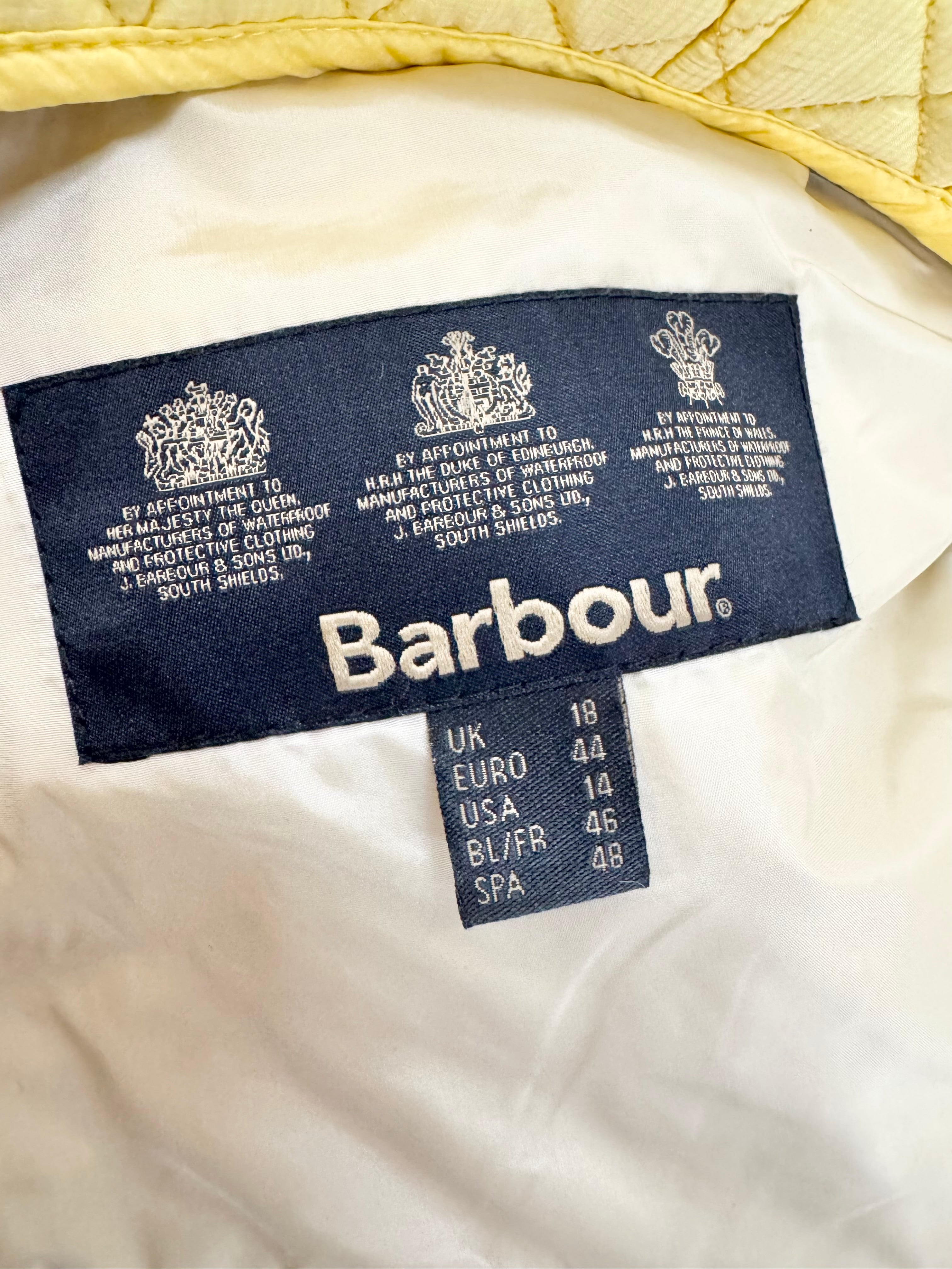 Barbour Butter Yellow Quilted Jacket - AU18