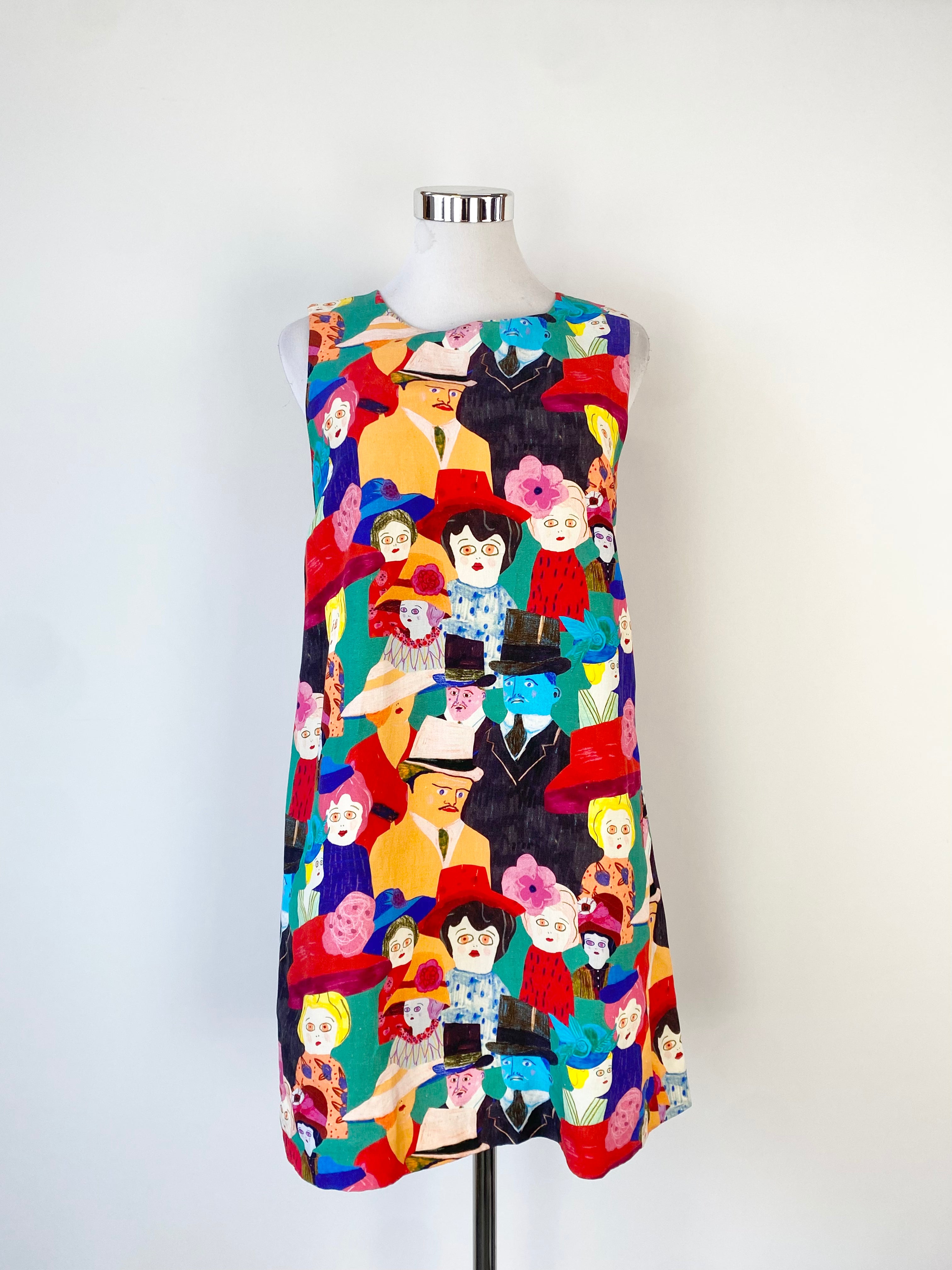 Gorman x Monika Forsberg black dress with elephants and tea print