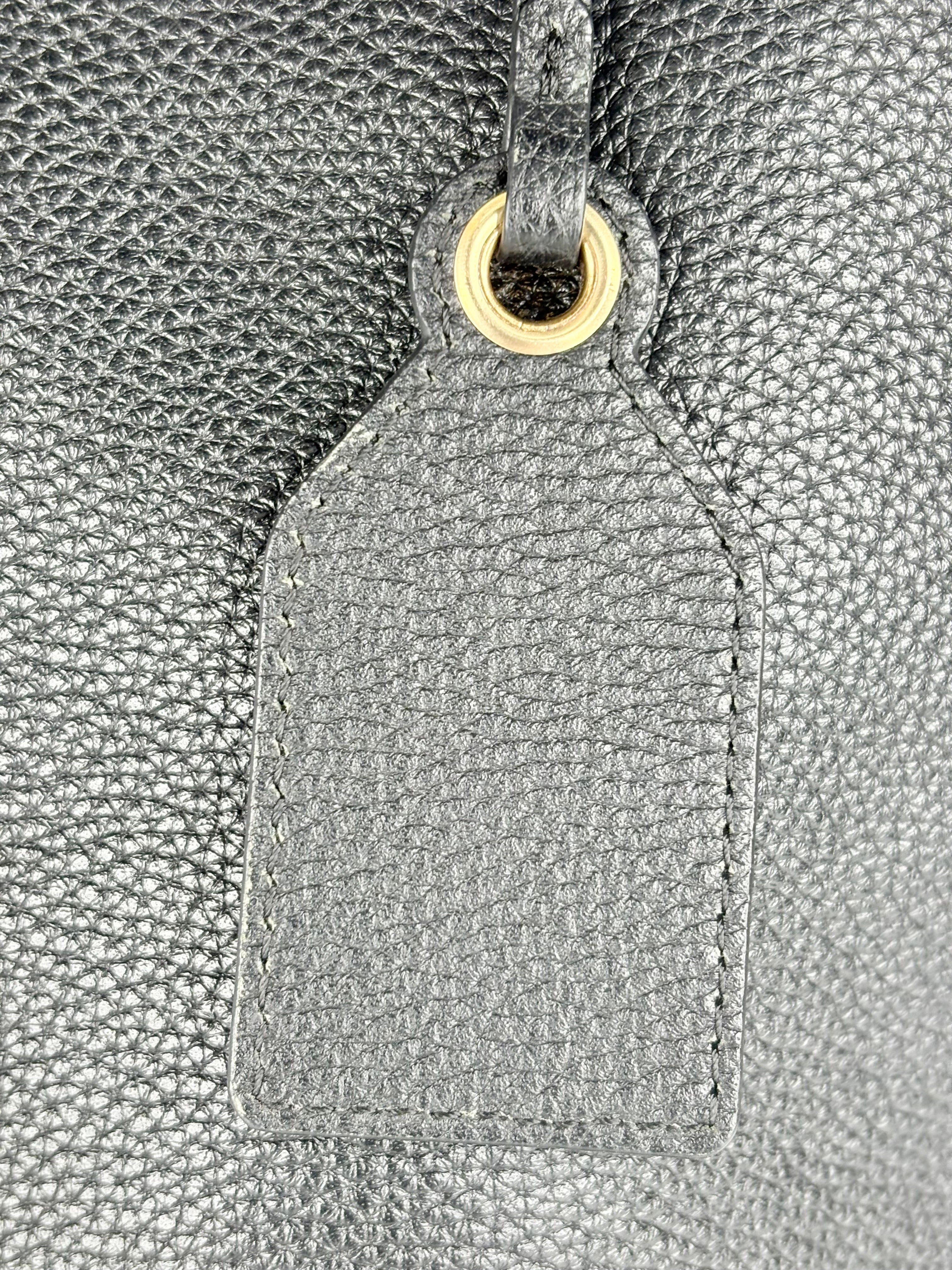 Oroton Grained Black Leather Tote Bag