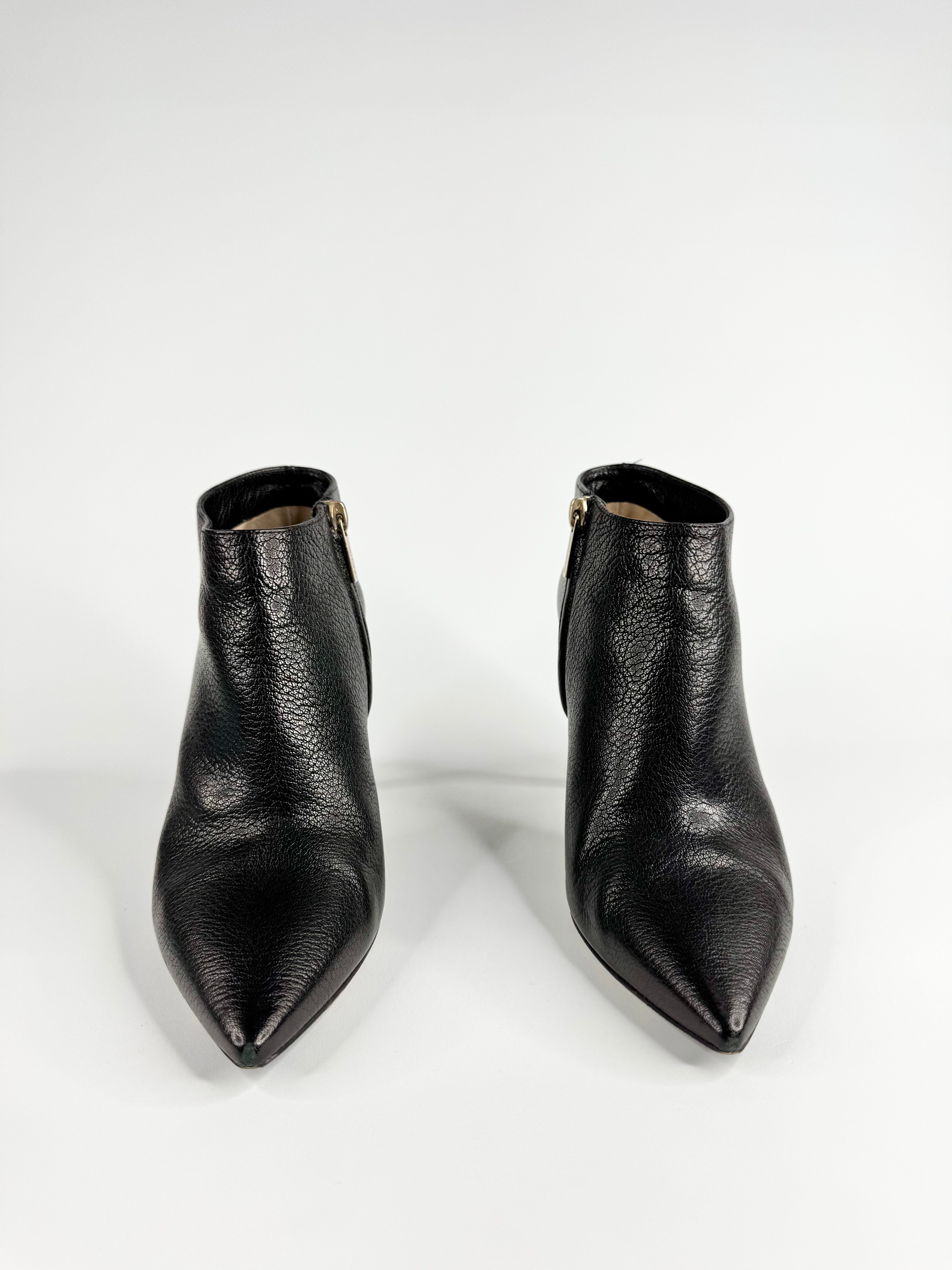 Jimmy Choo Black Grained Leather 'Liesel' Ankle Boots - EU36