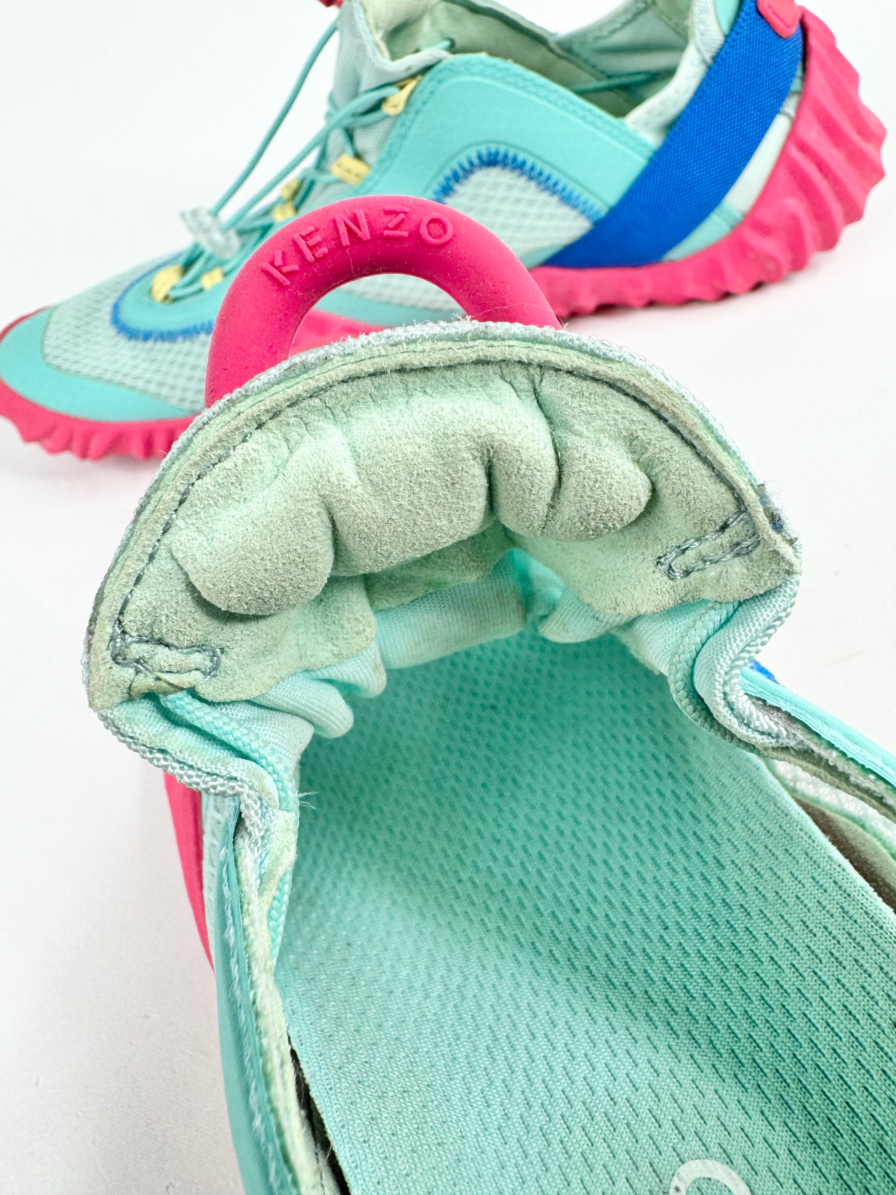 Kenzo Aqua Blue & Pink 'Wave' Sneakers - EU39