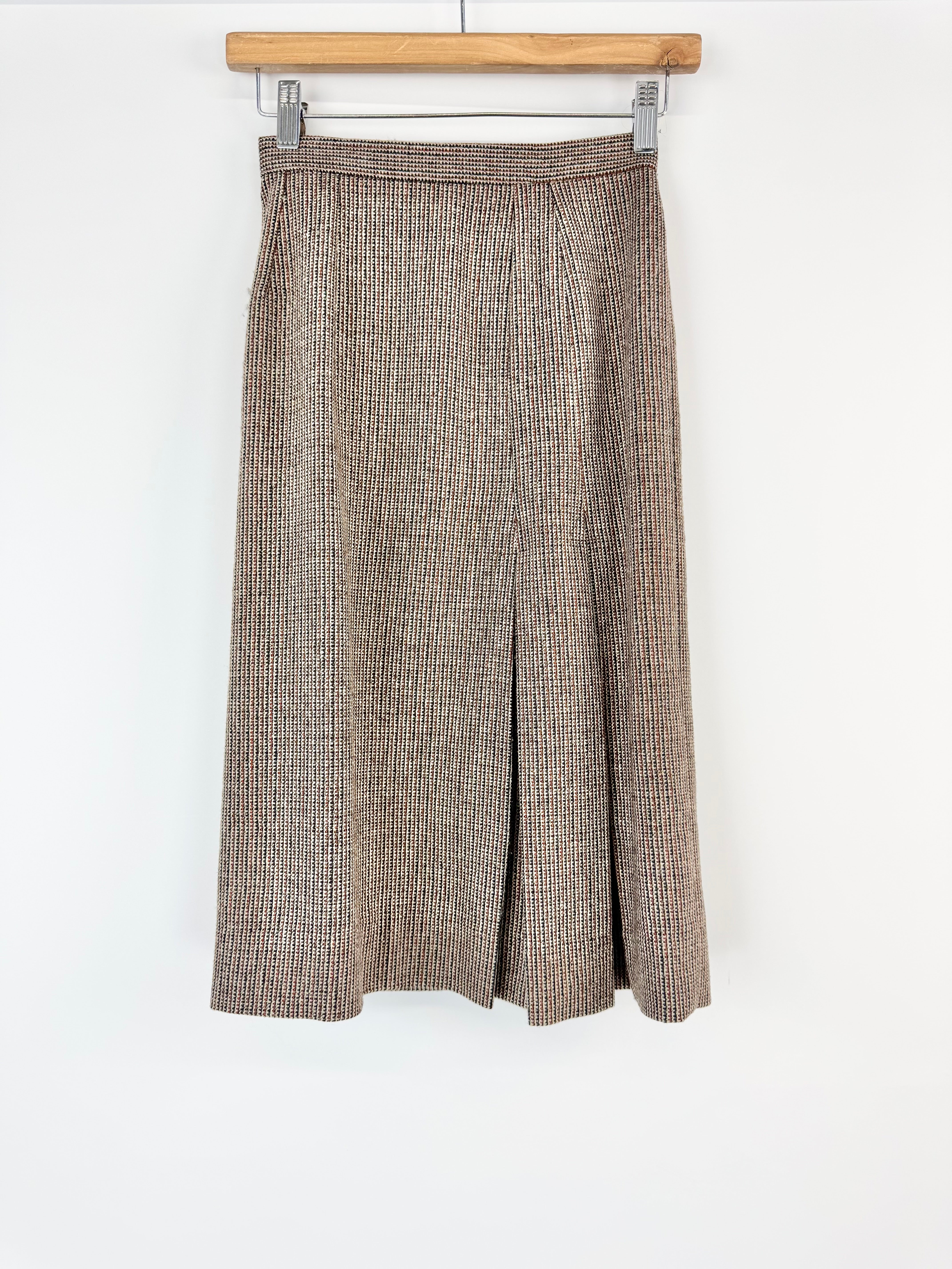 Merivale Australia Brown Checked Front Pleat Skirt - AU6/8