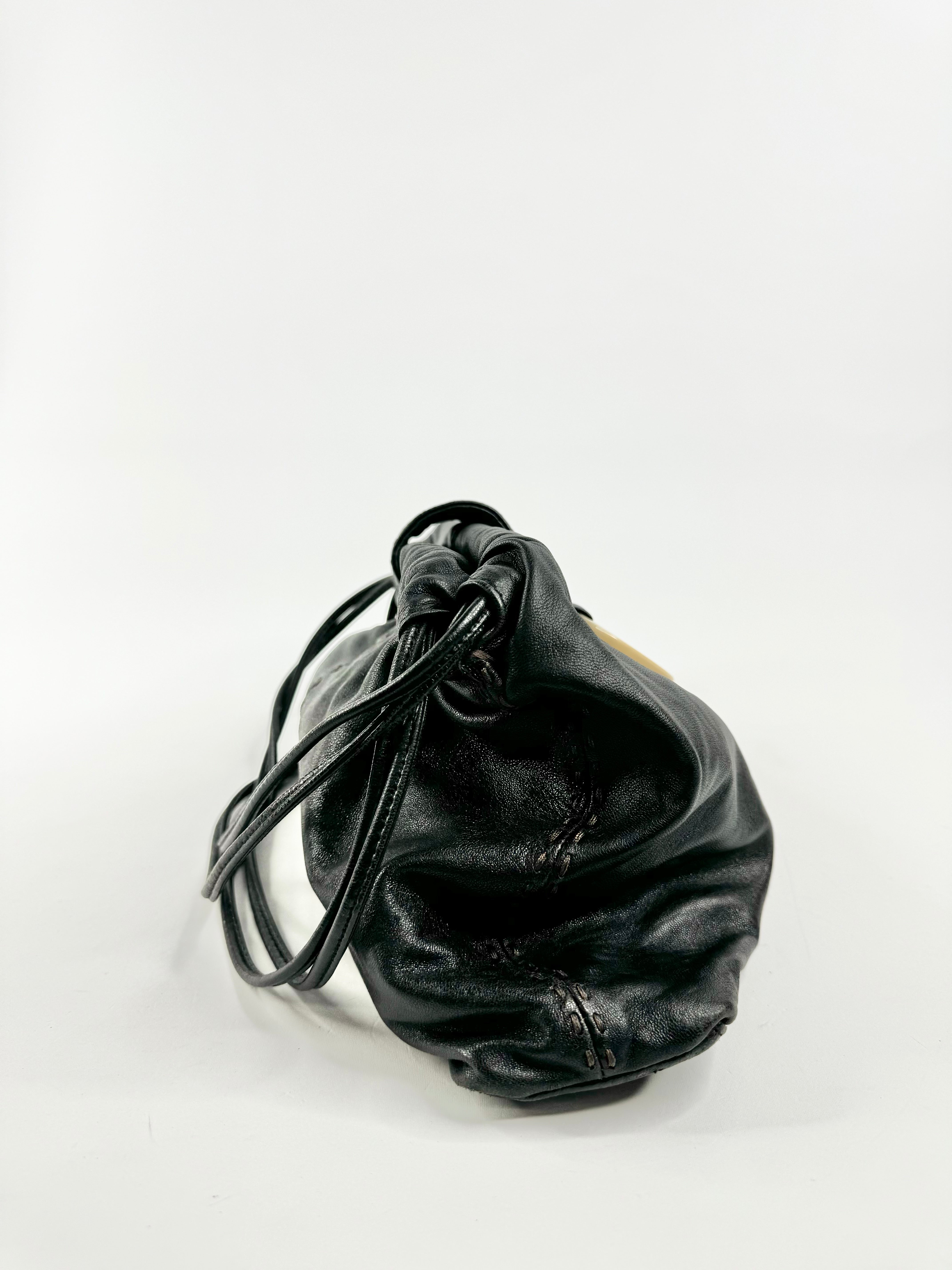 Oroton Buttery Black Leather Bag