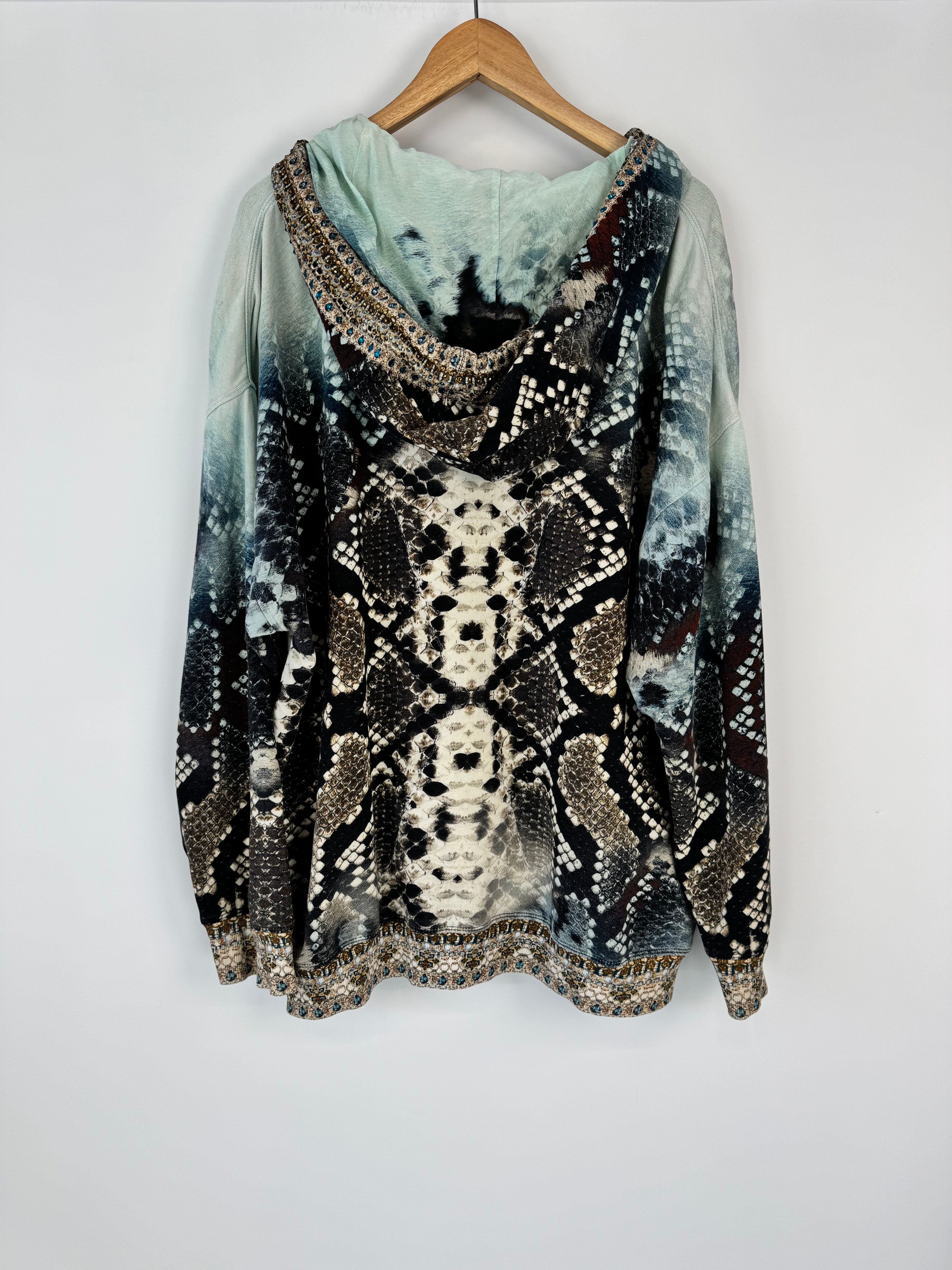 Camilla Reptile Scale Crystal Studded Hoodie - AU10/12