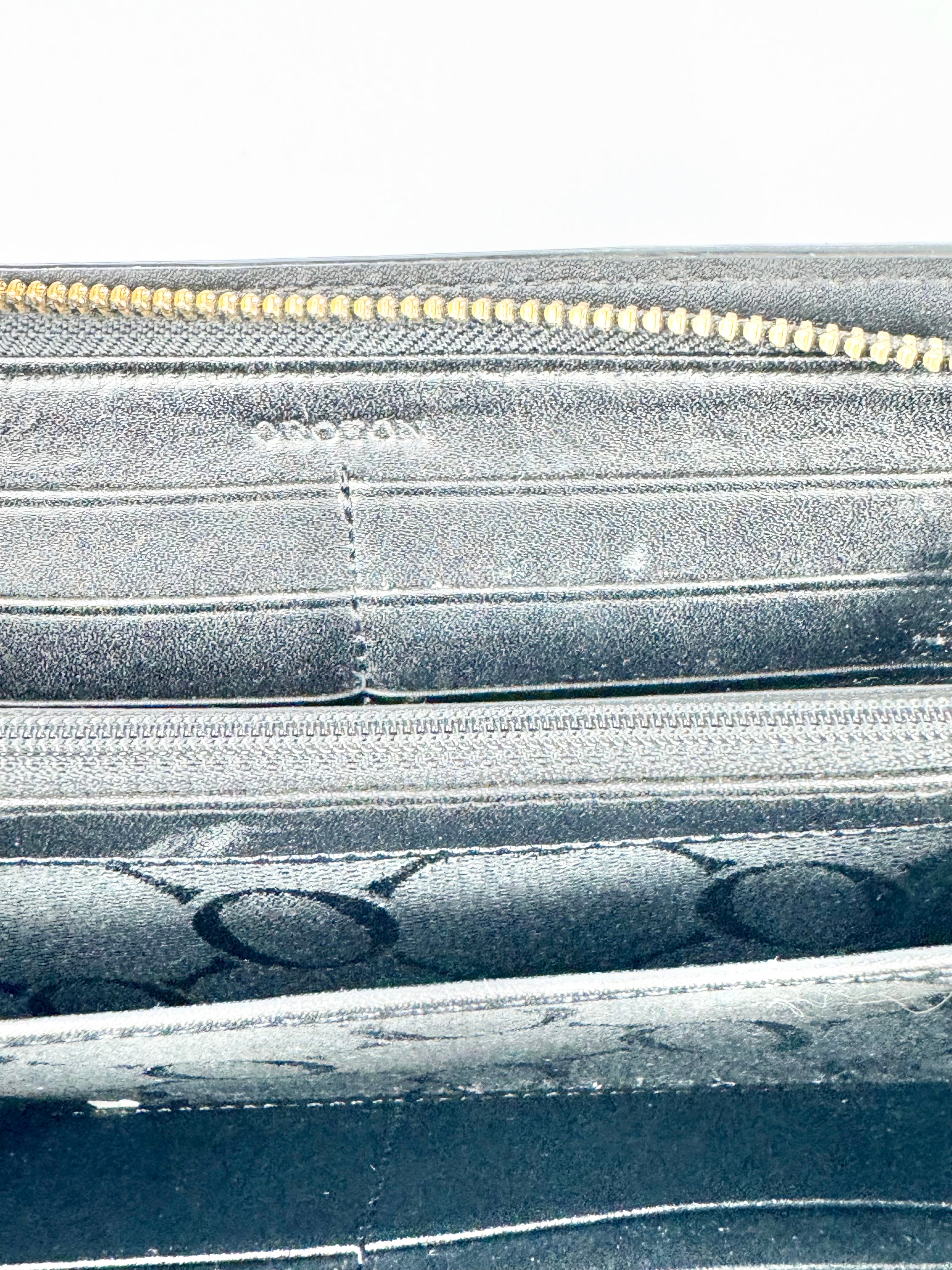 Oroton Smooth Black Zippered Purse
