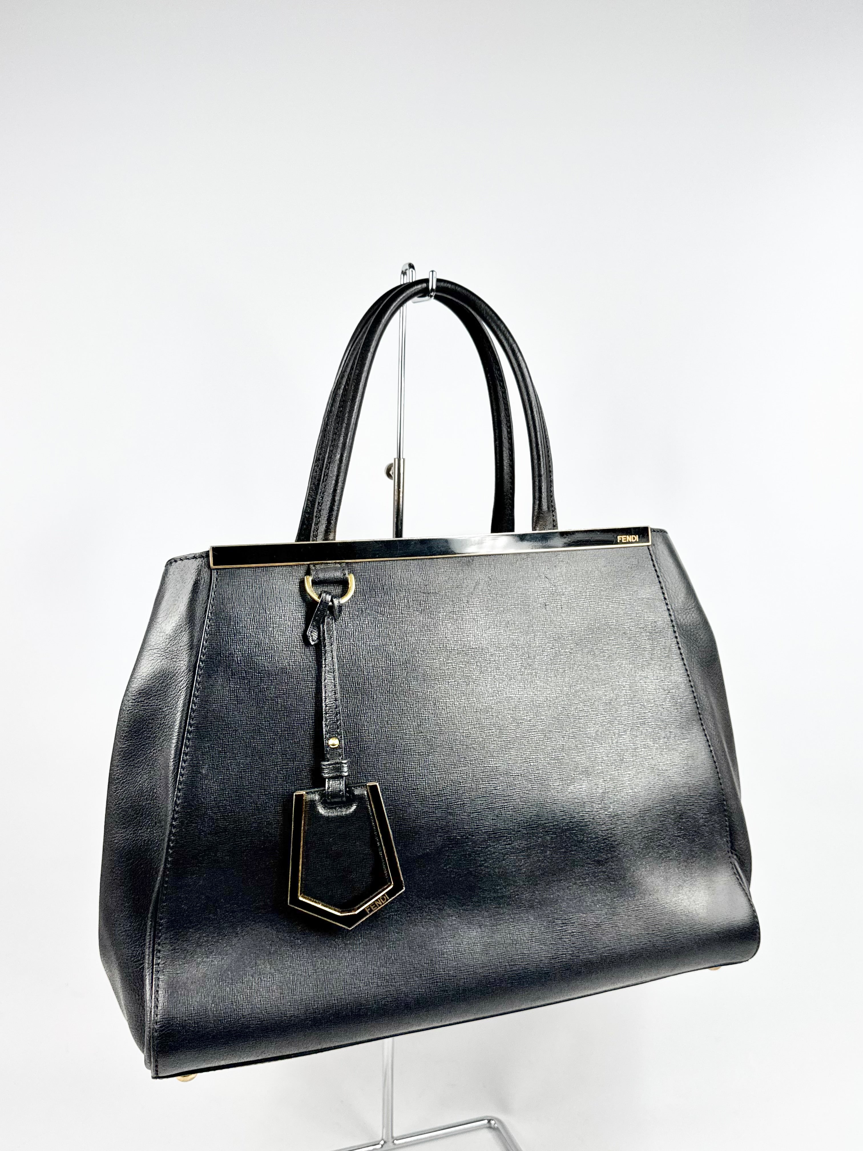 Fendi 2jours Black Leather Satchel