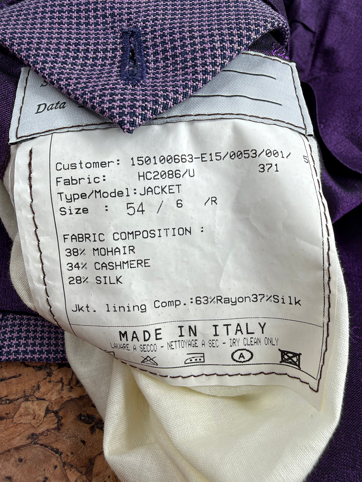 Stefano Ricci Mauve & Navy Houndstooth Mohair Cashmere & Silk Sports Jacket - 54