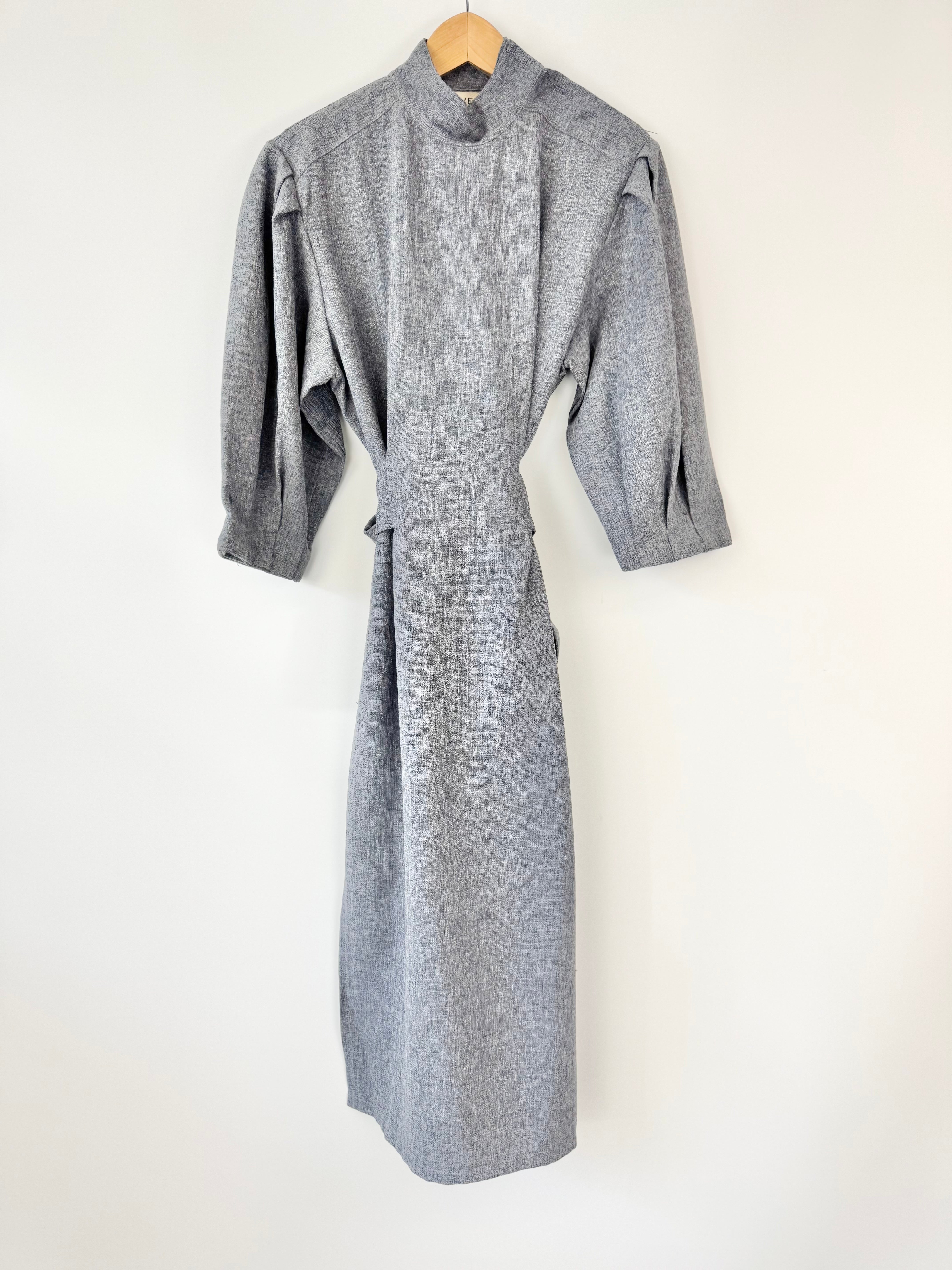 Maven the Label Stone Blue Long Sleeve Maxi Dress - AU8/10