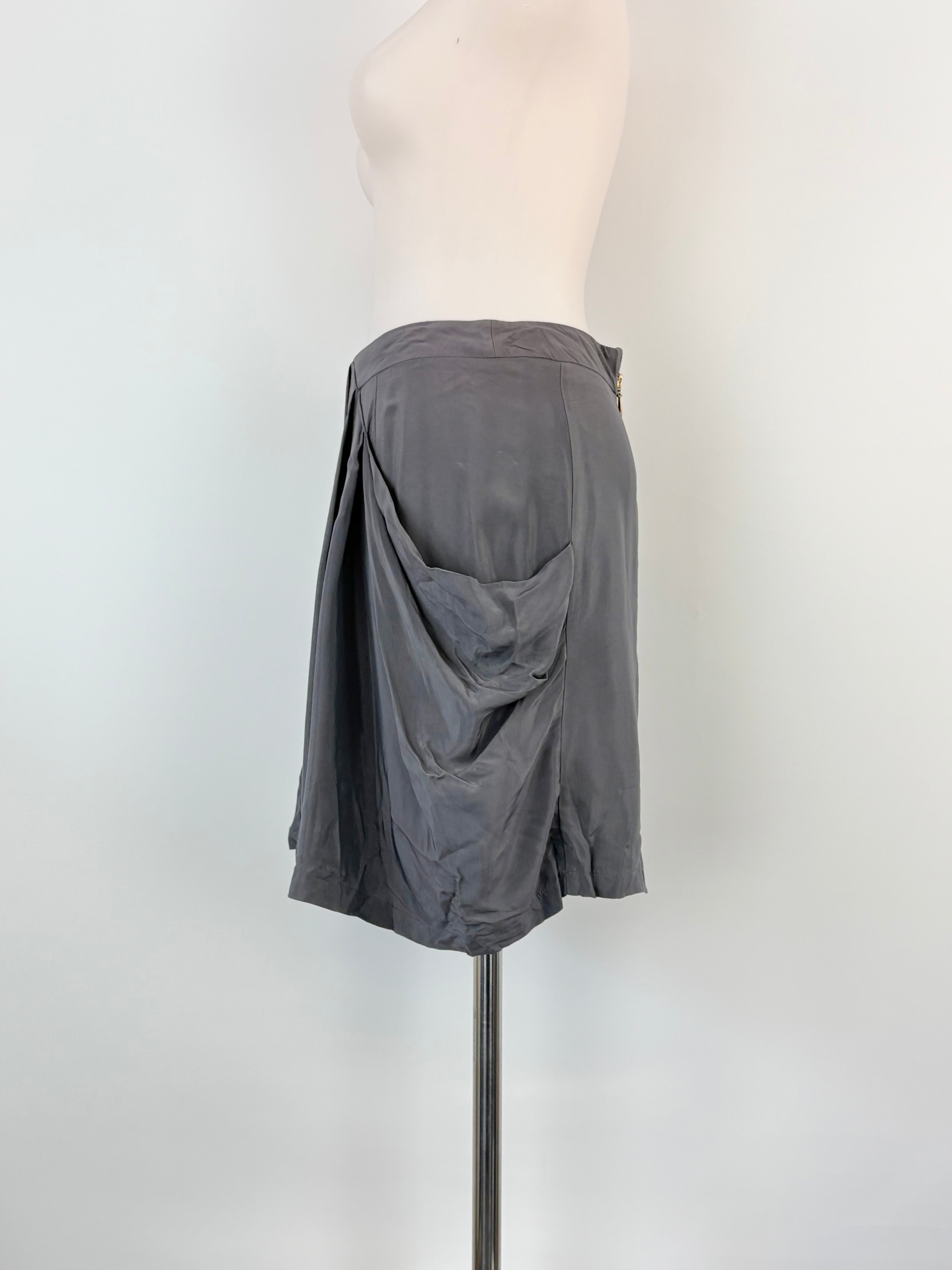 Reiss Grey Satin 'Bambi' Mini Skirt - AU6/8