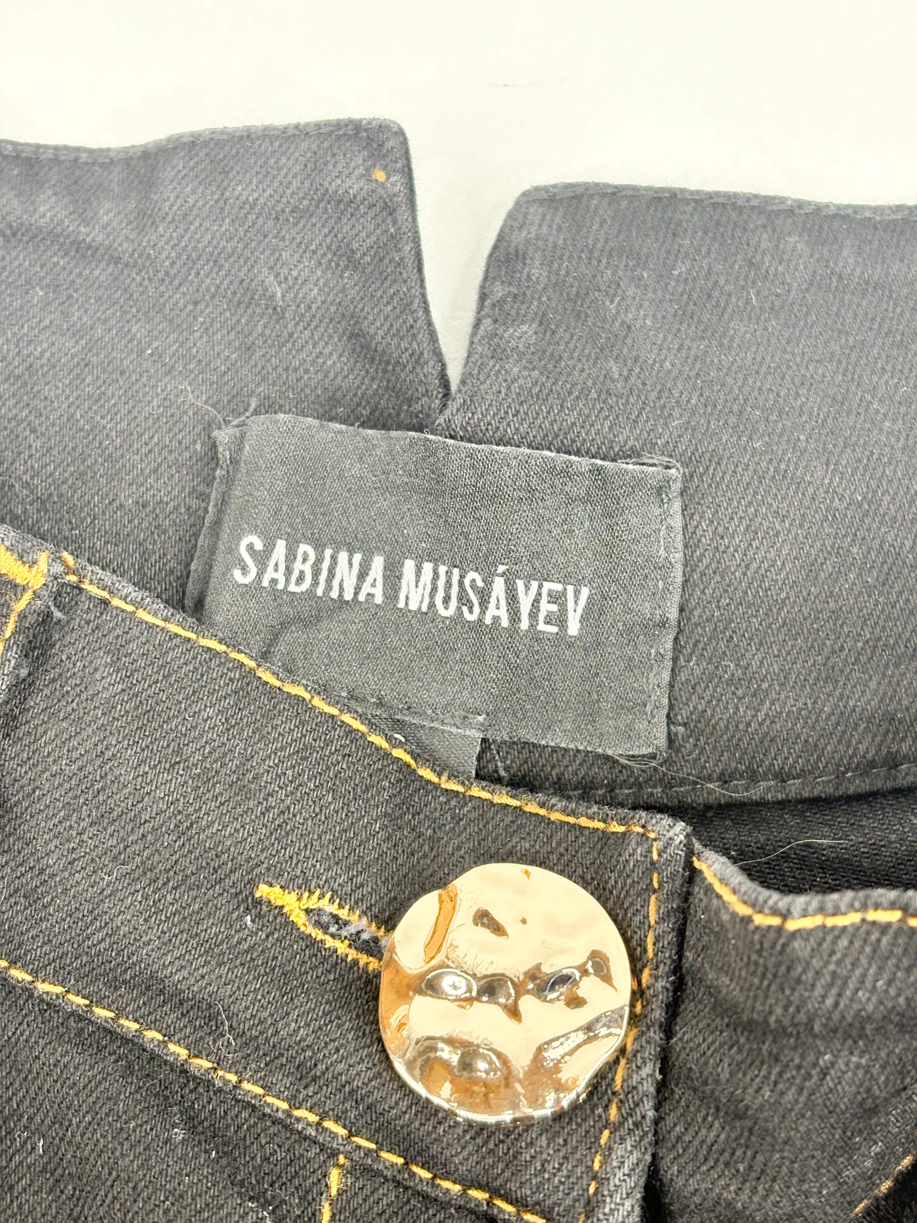 Sabina Musayev Black Denim Skirt - AU6/8