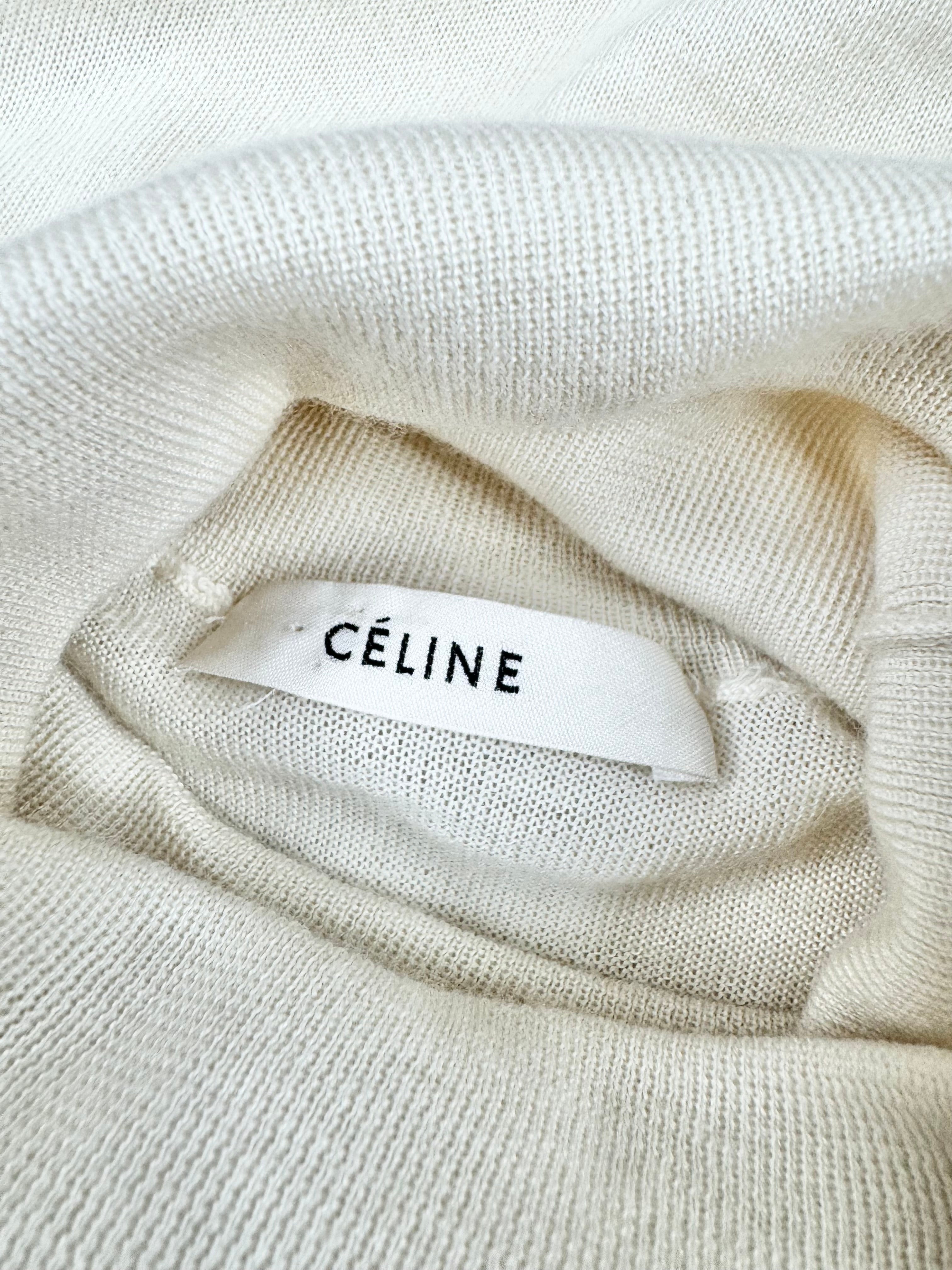 Céline Cream Cashmere X Roll Neck Sweater - AU10/12