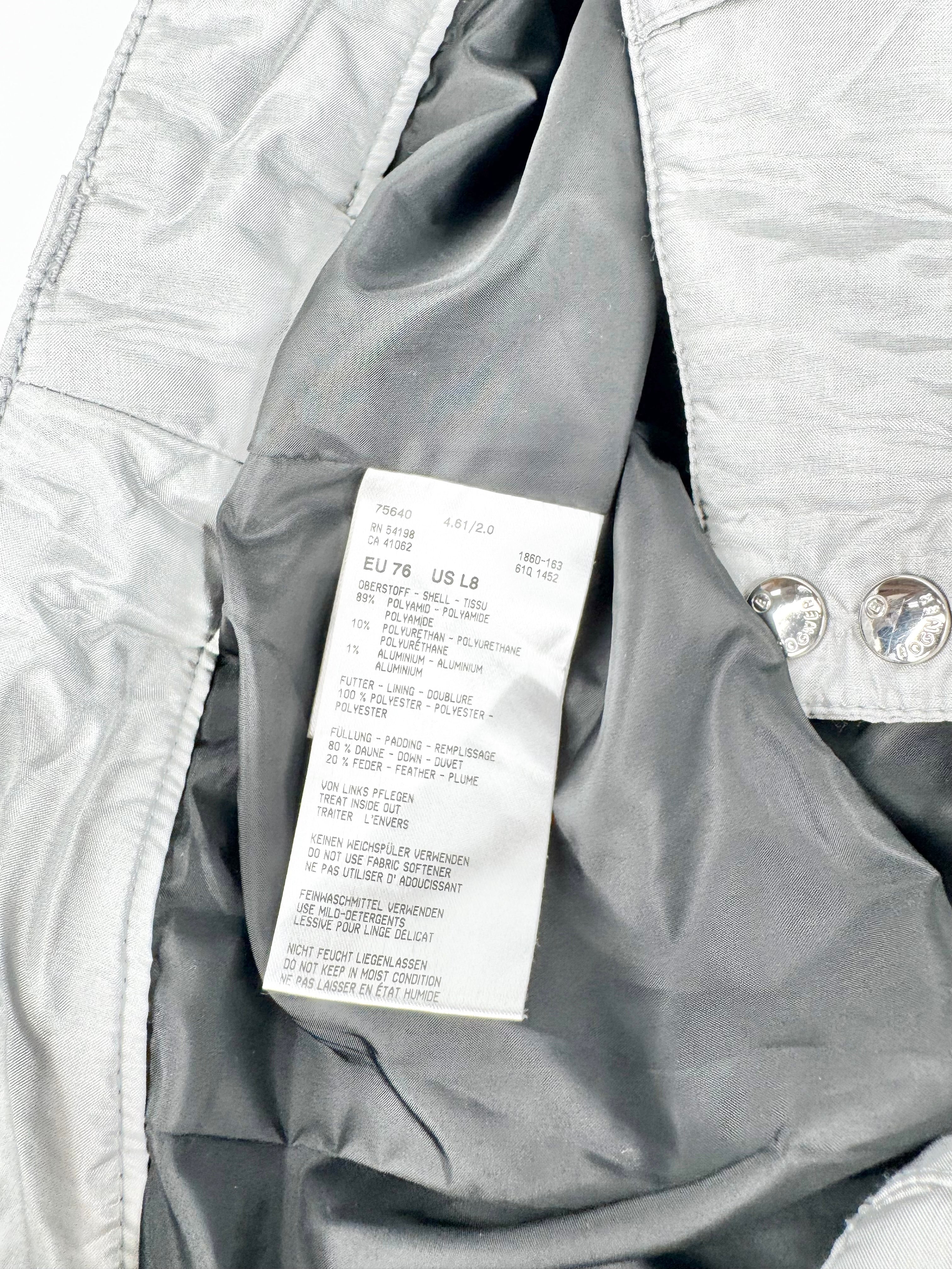 Bogner Metallic Silver Grid Quilted Slacks - AU10