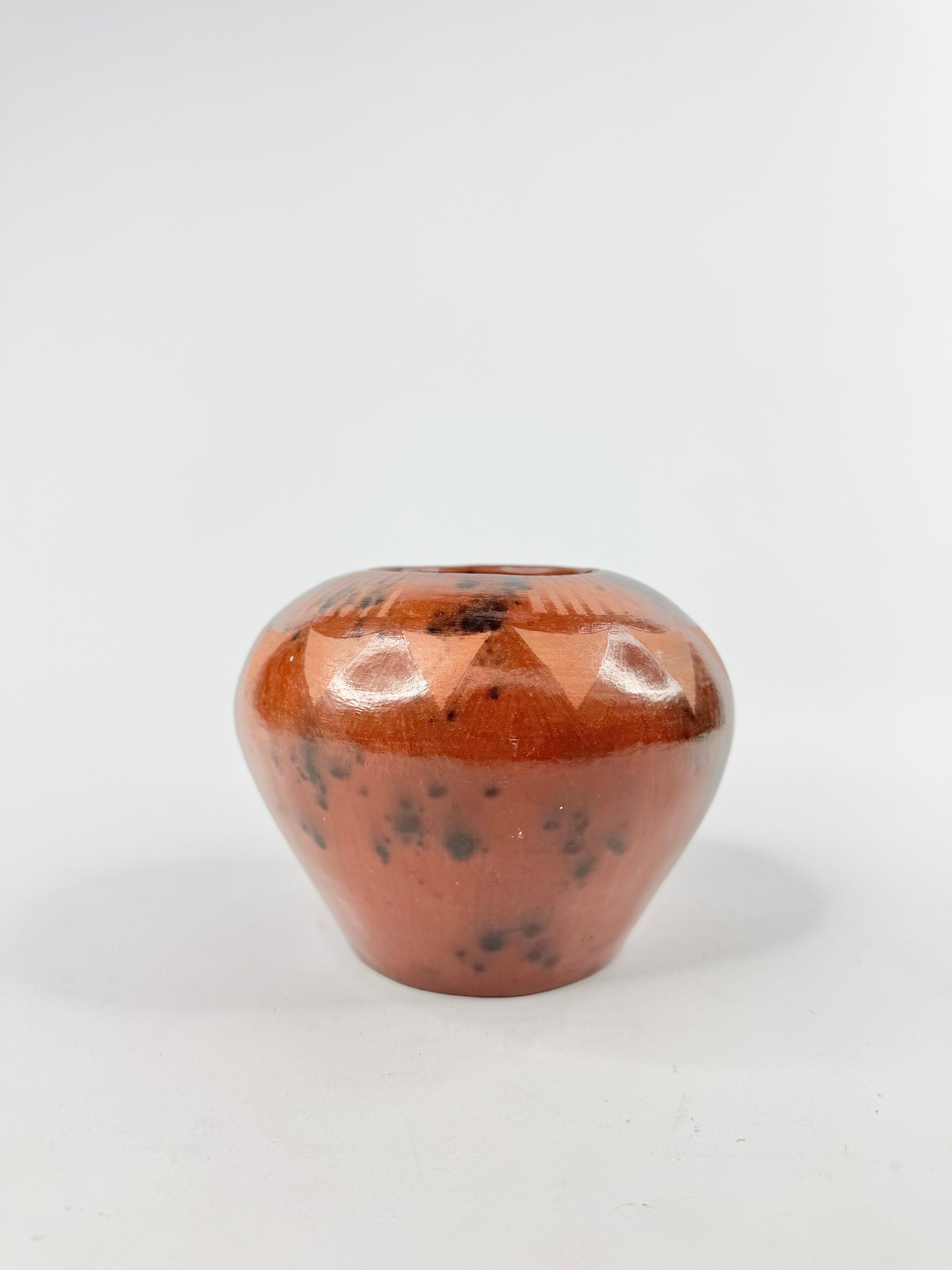 Sasak Pottery Rich Orange Earthenware Vase
