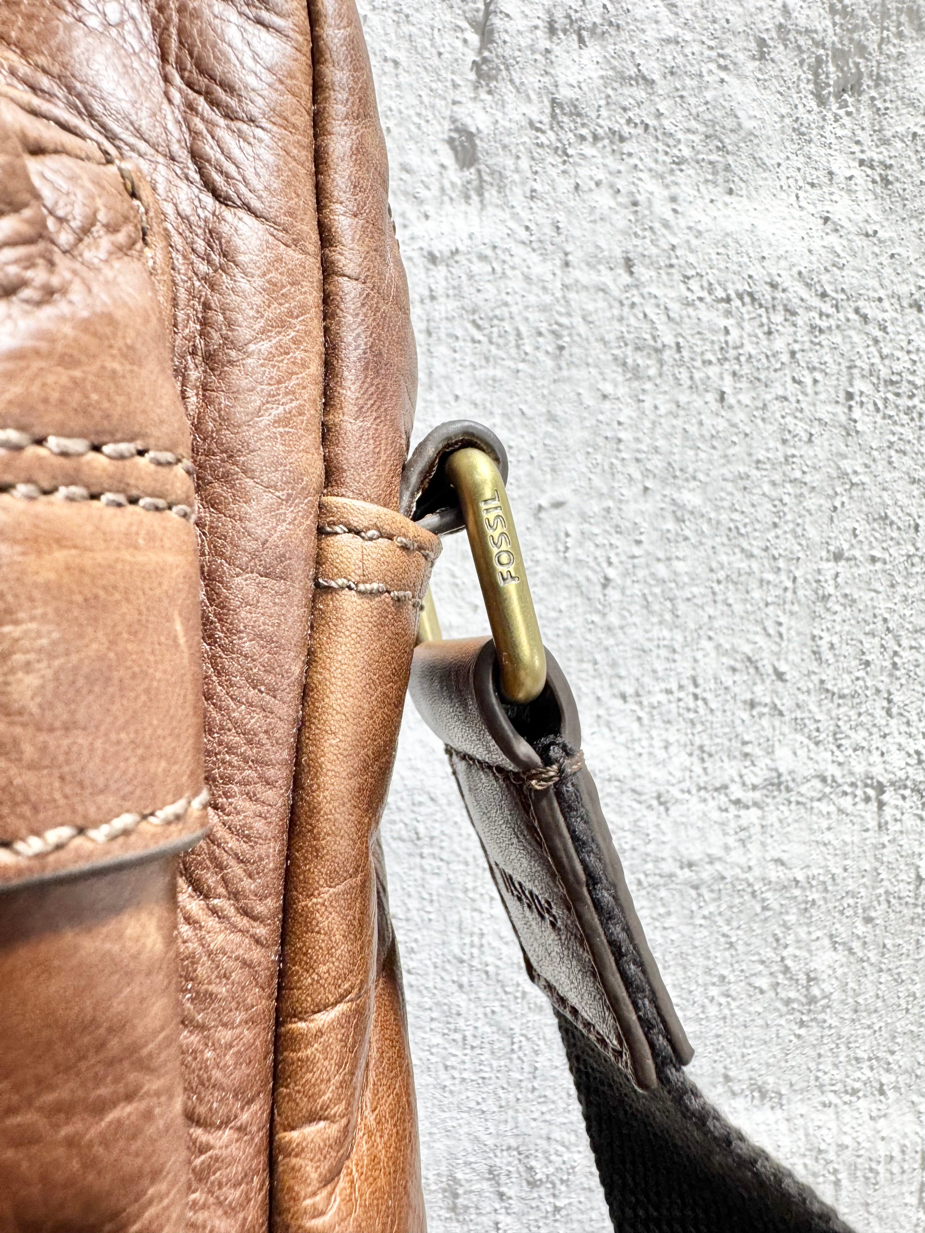 Fossil Chocolate Brown Cross Body Leather Bag