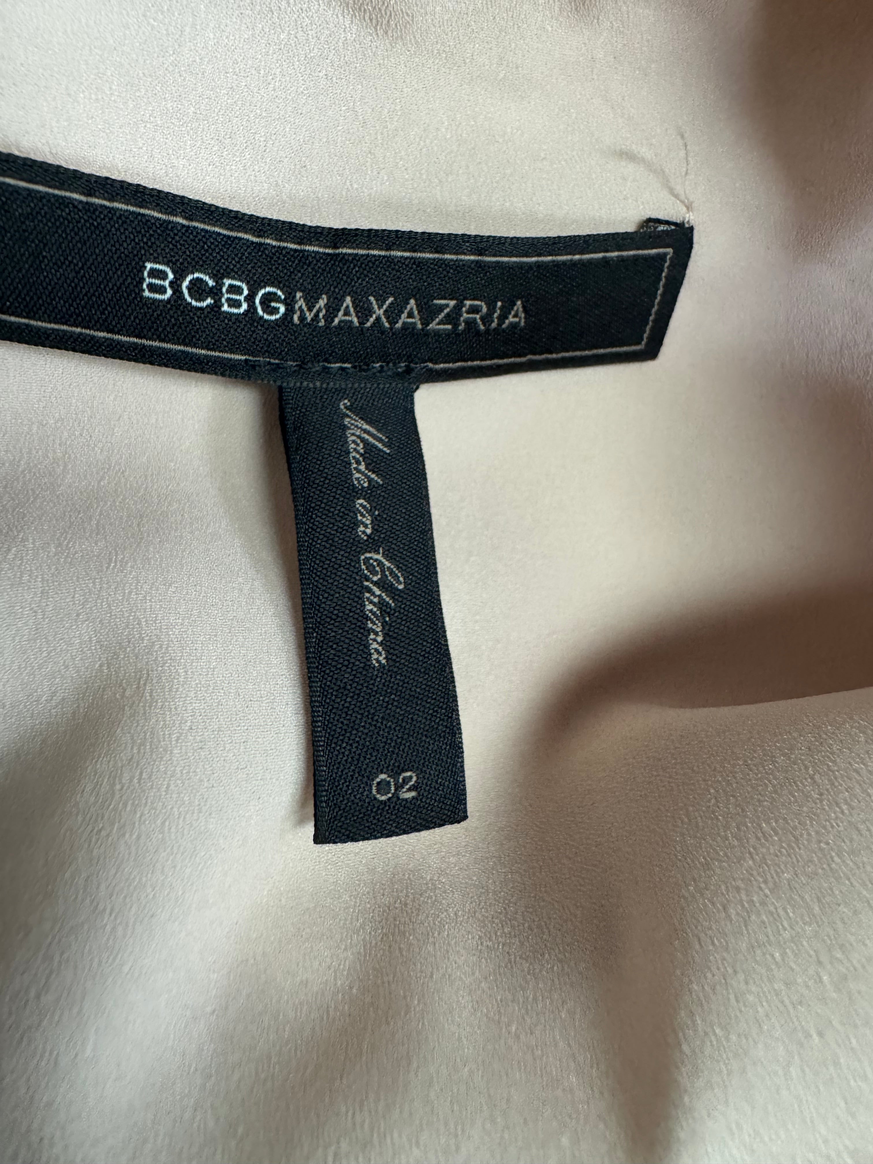 BCBGMAXAZRIA Black & Peach Colour Block 'Tinna' Midi Dress - AU6/8