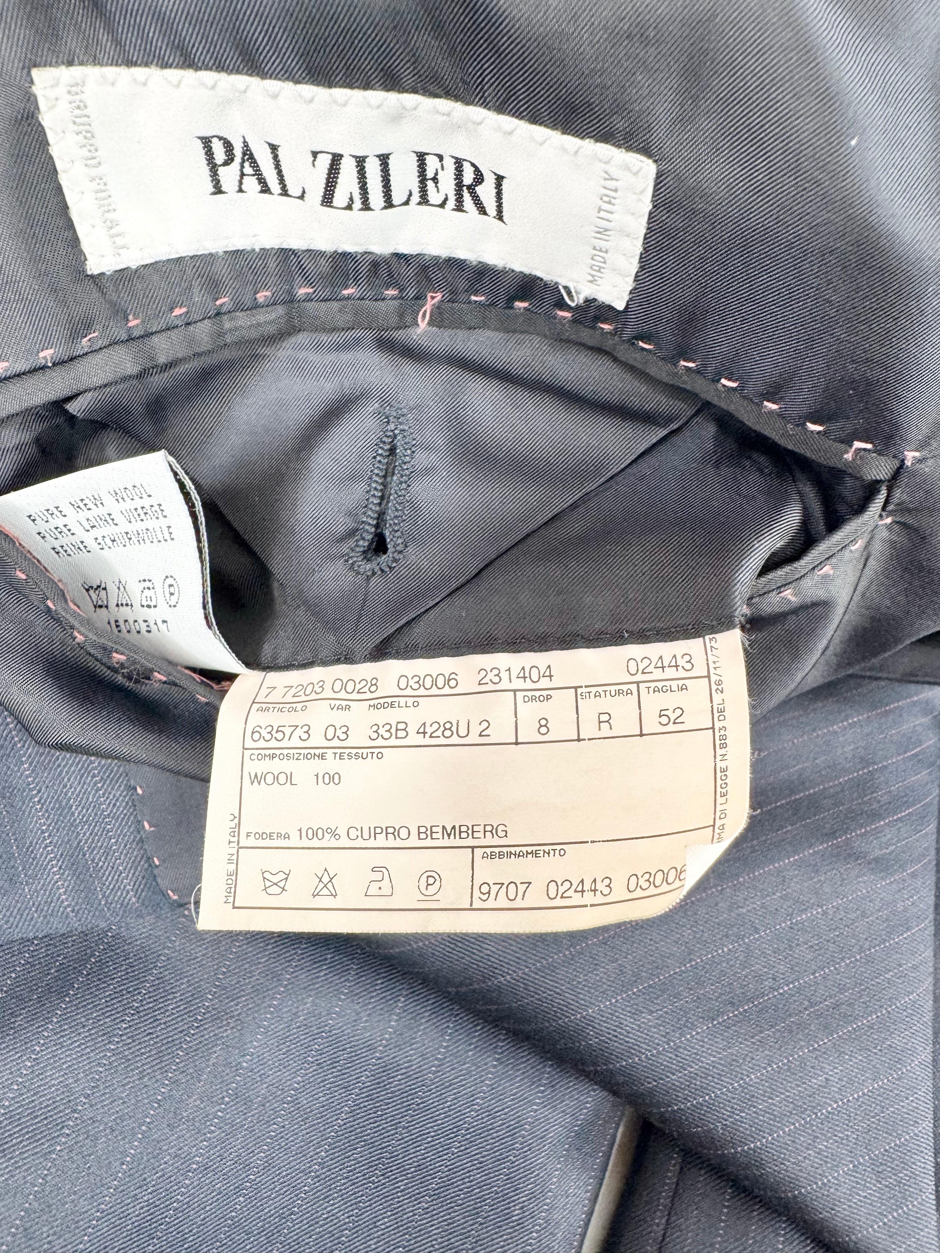 Pal Zileri Blue Pinstriped Wool Blazer - L