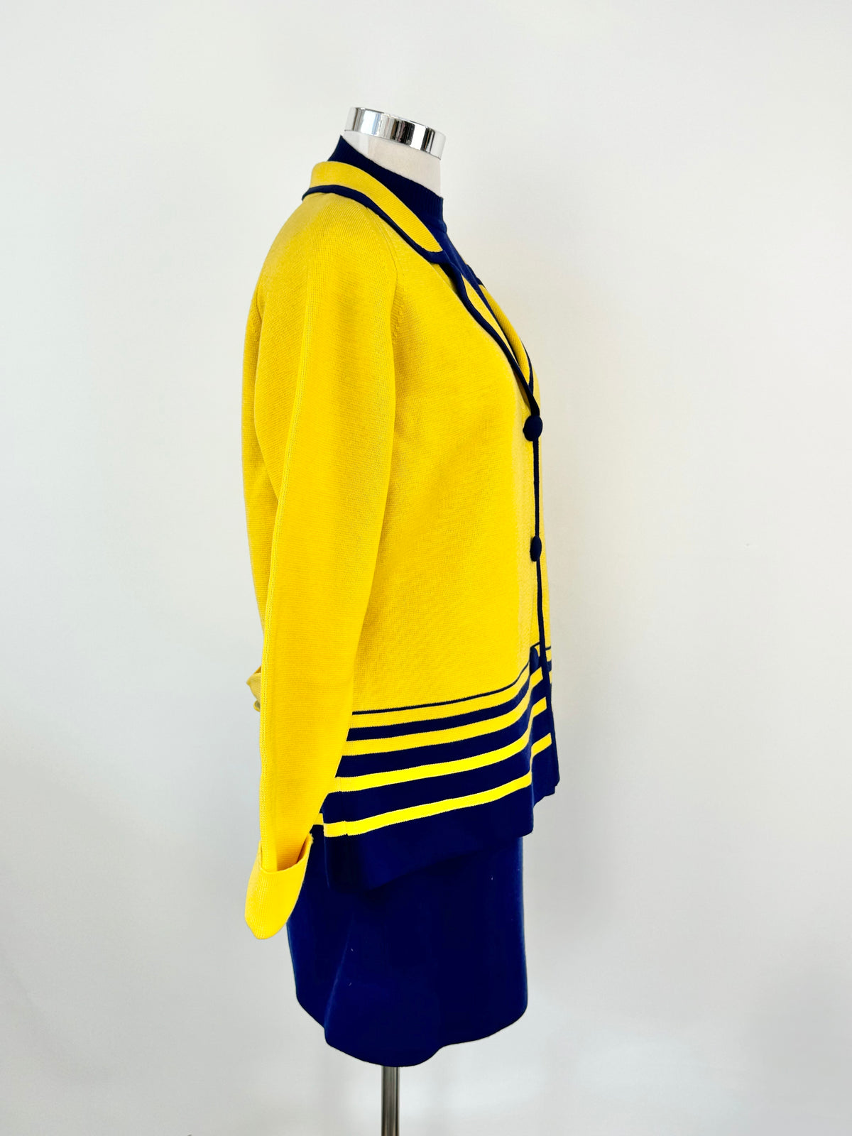 Vintage Hand Made Blue & Yellow Three Piece Suit - AU12/14