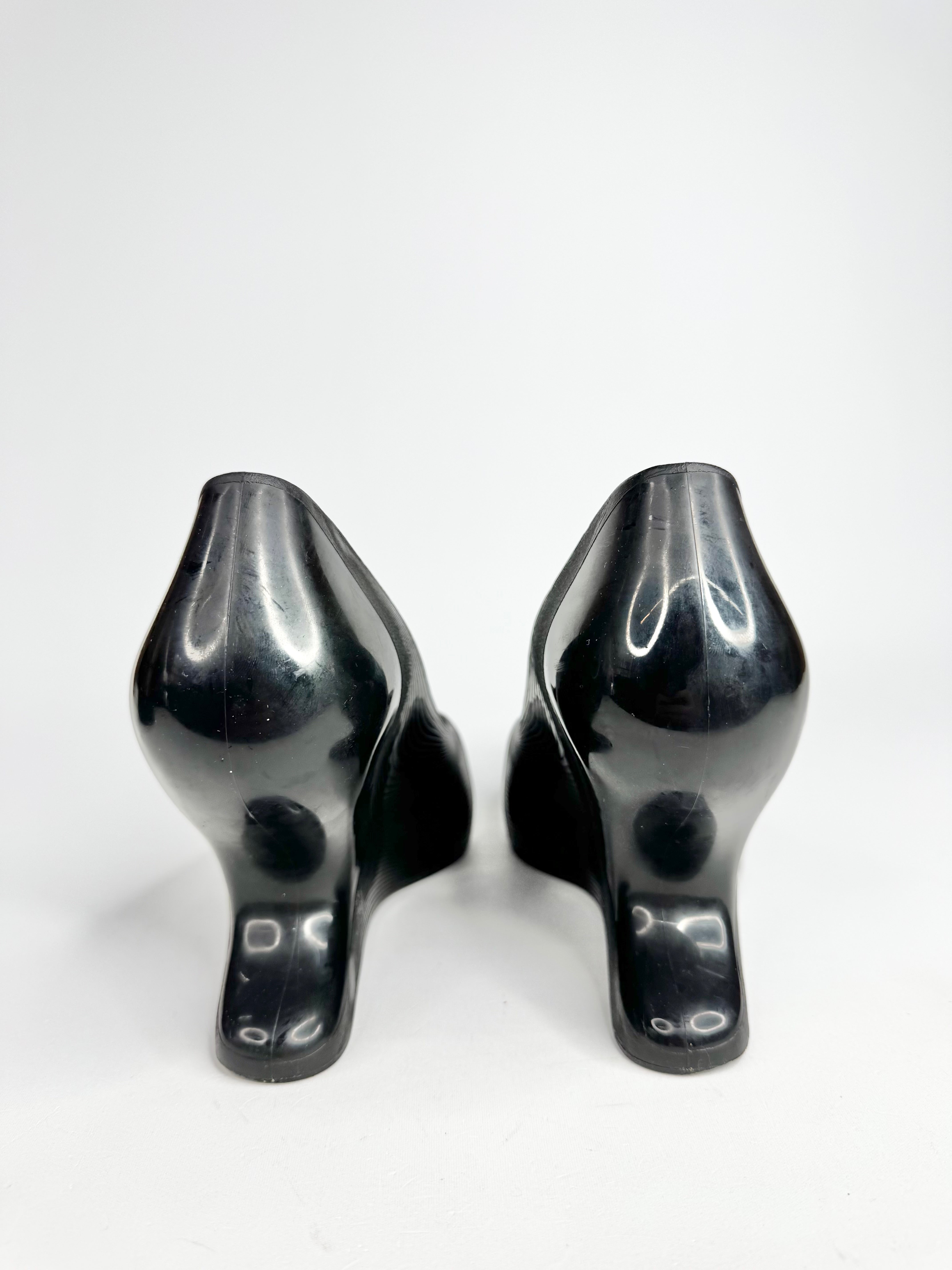 Y2K Karim Rashid x Melissa Tear Shaped Black Wedges - EU38