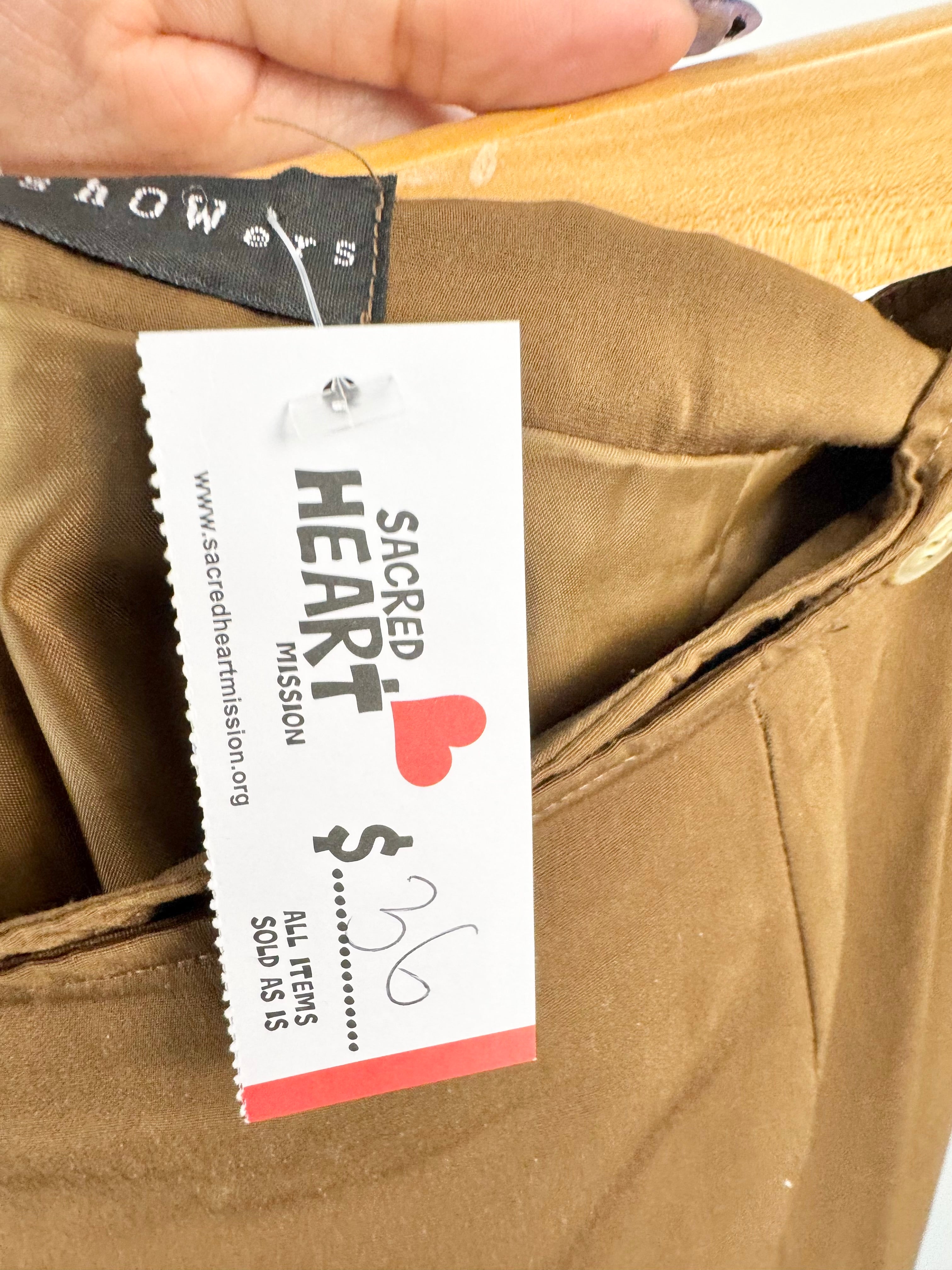 Howard Showers Brownish Green Long Wrap Skirt - AU6