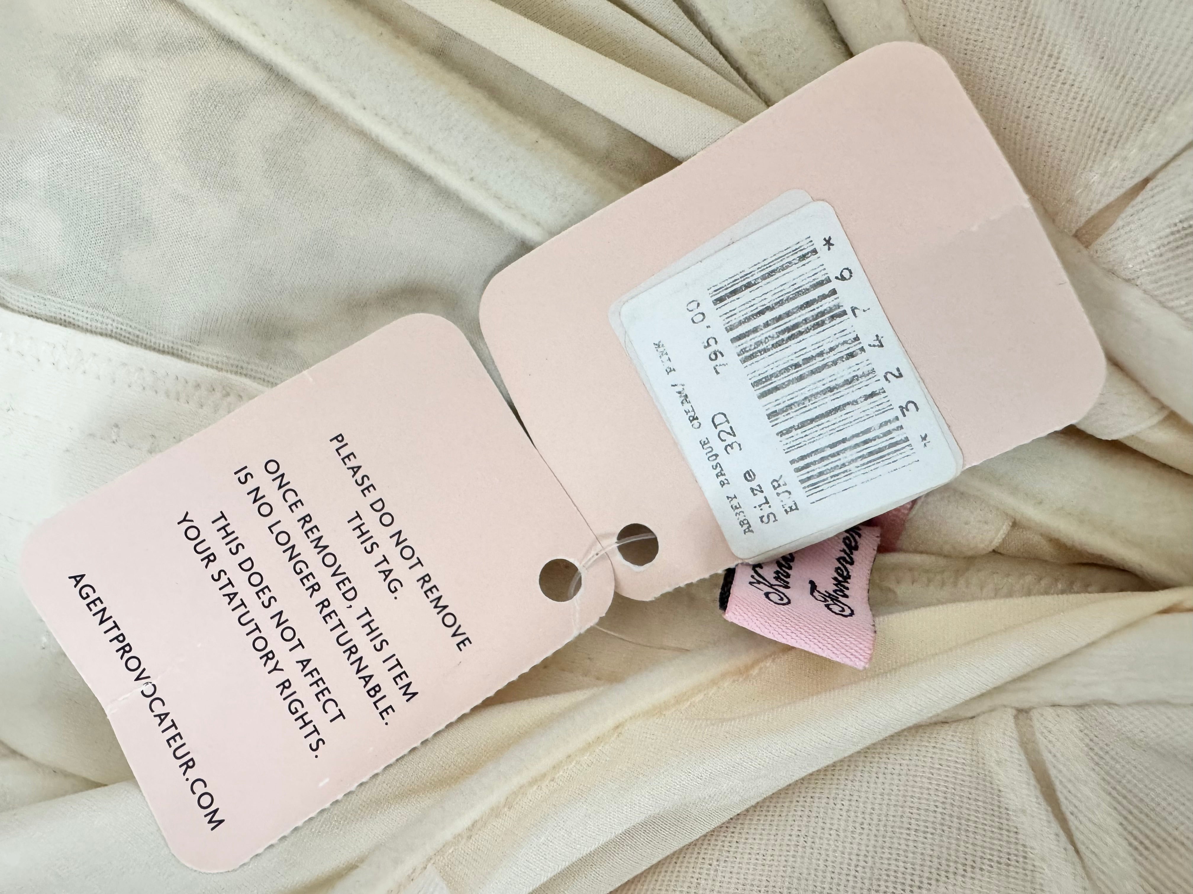 Agent Provocateur 'Abbey Basque Pink & Cream' Corset NWT - 32D