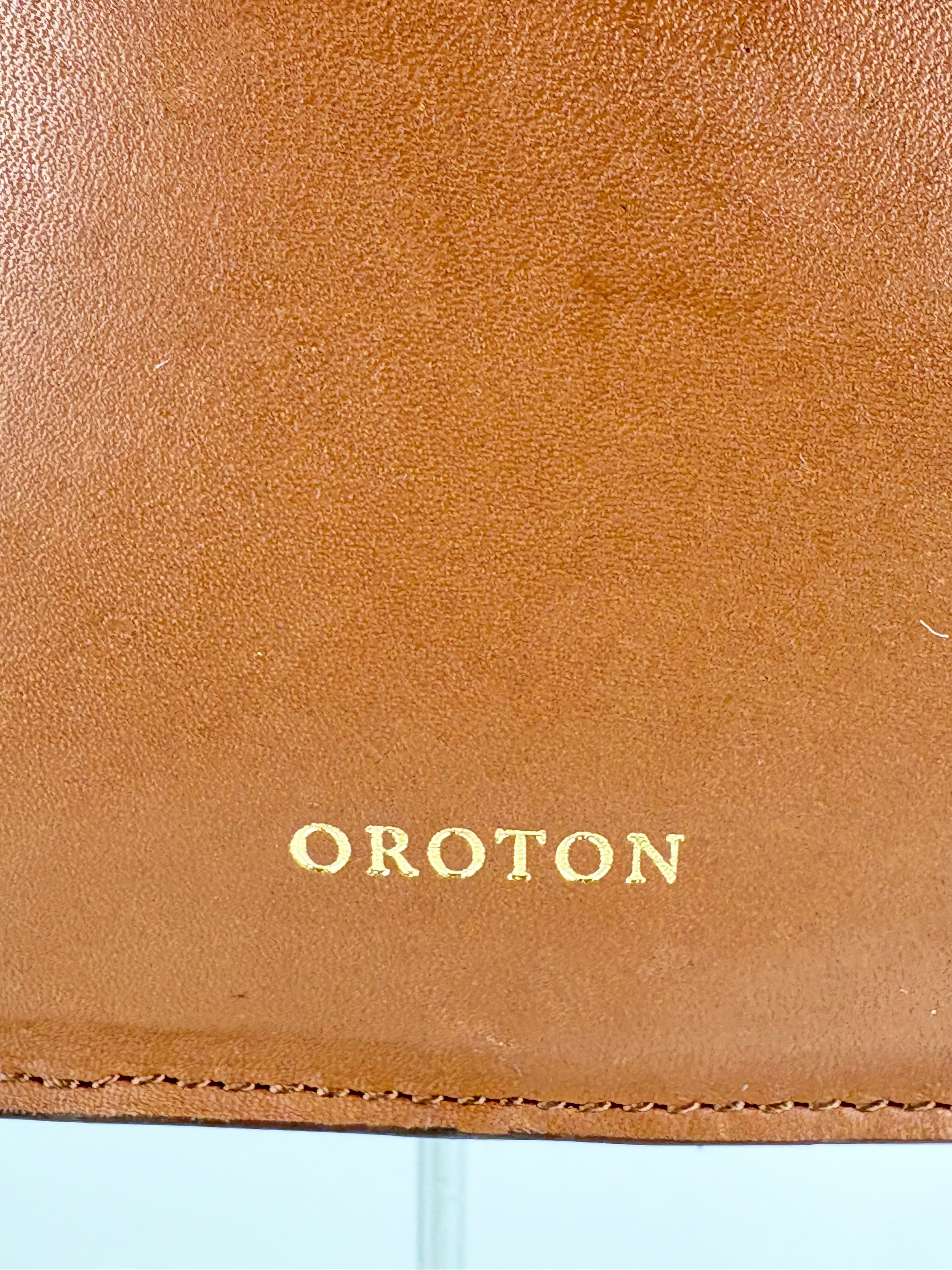 Oroton Tan Leather 'Satesman' Brieftote