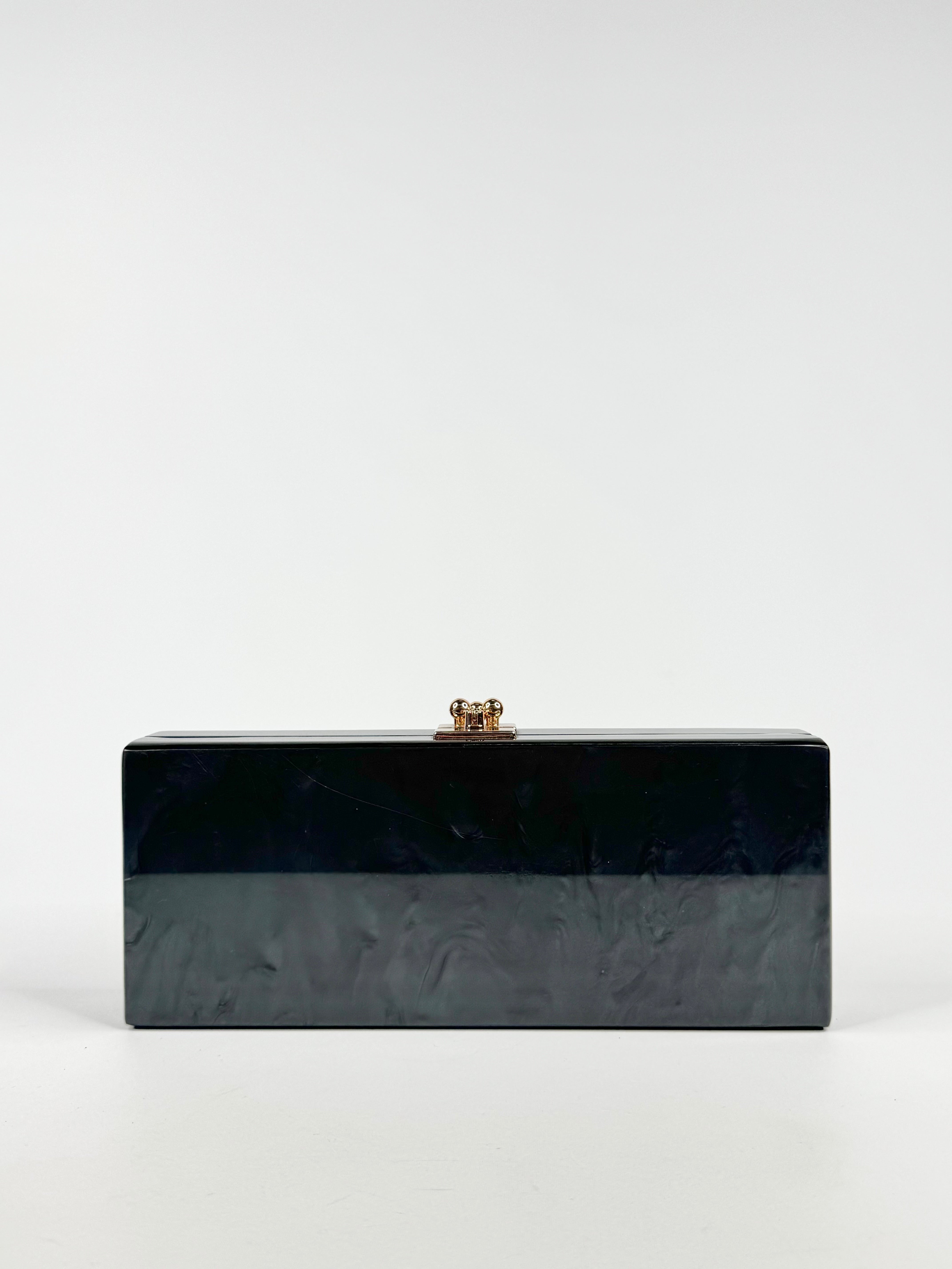 Sheike Grey Metallic Marbled Hard Clutch