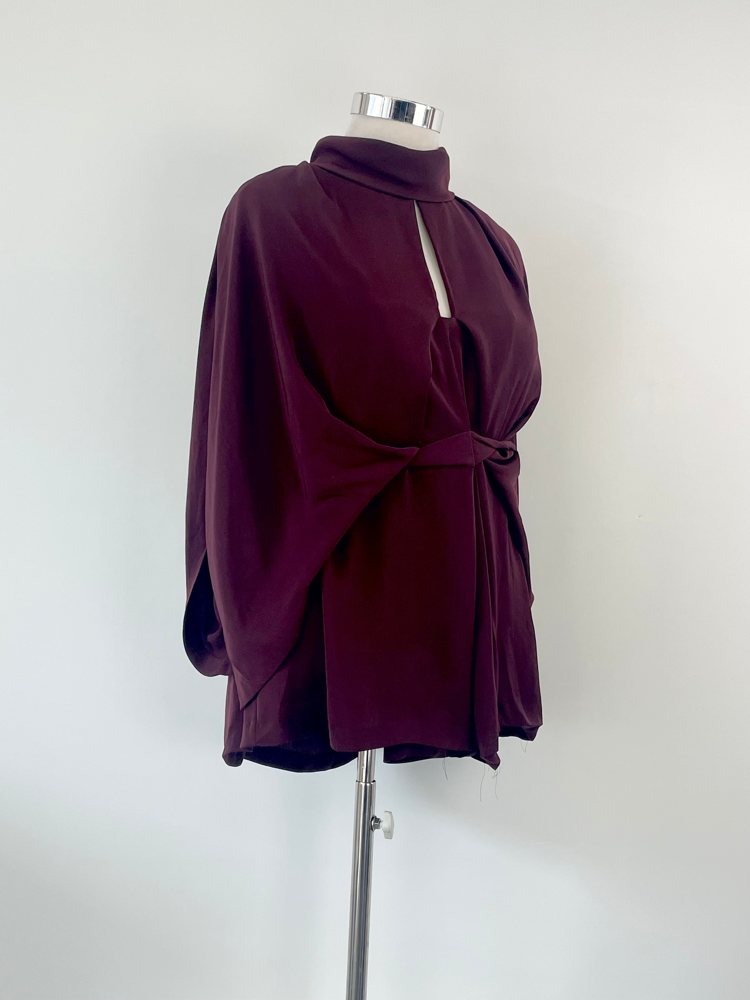 Acler Maroon Wrap Blouse - AU10