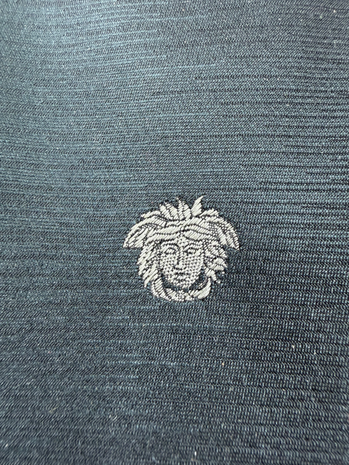 Vintage Gianni Versace Black Medusa Head Embellished Tie