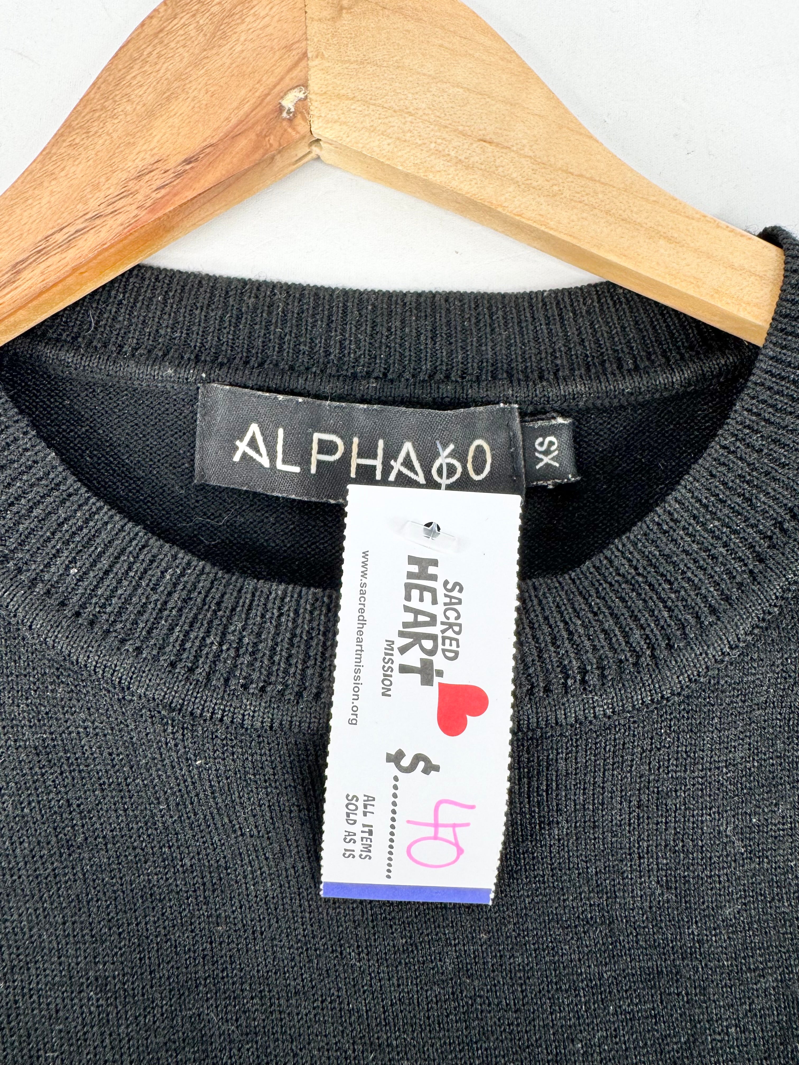 Alpha60 Black Fine Knit Merino Wool Maxi Dress - AU6/8