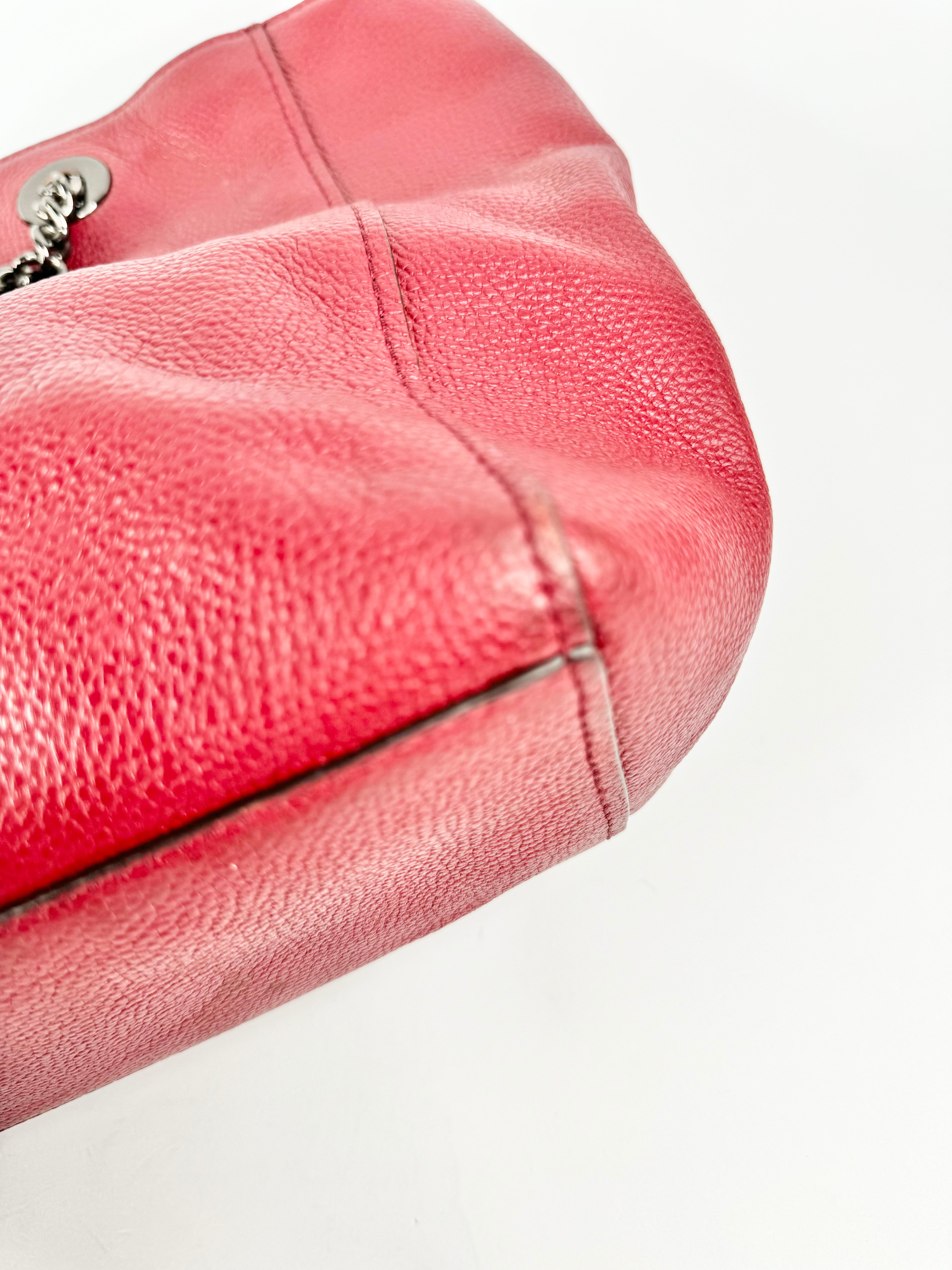 Coach Oxblood Grained Leather Tote