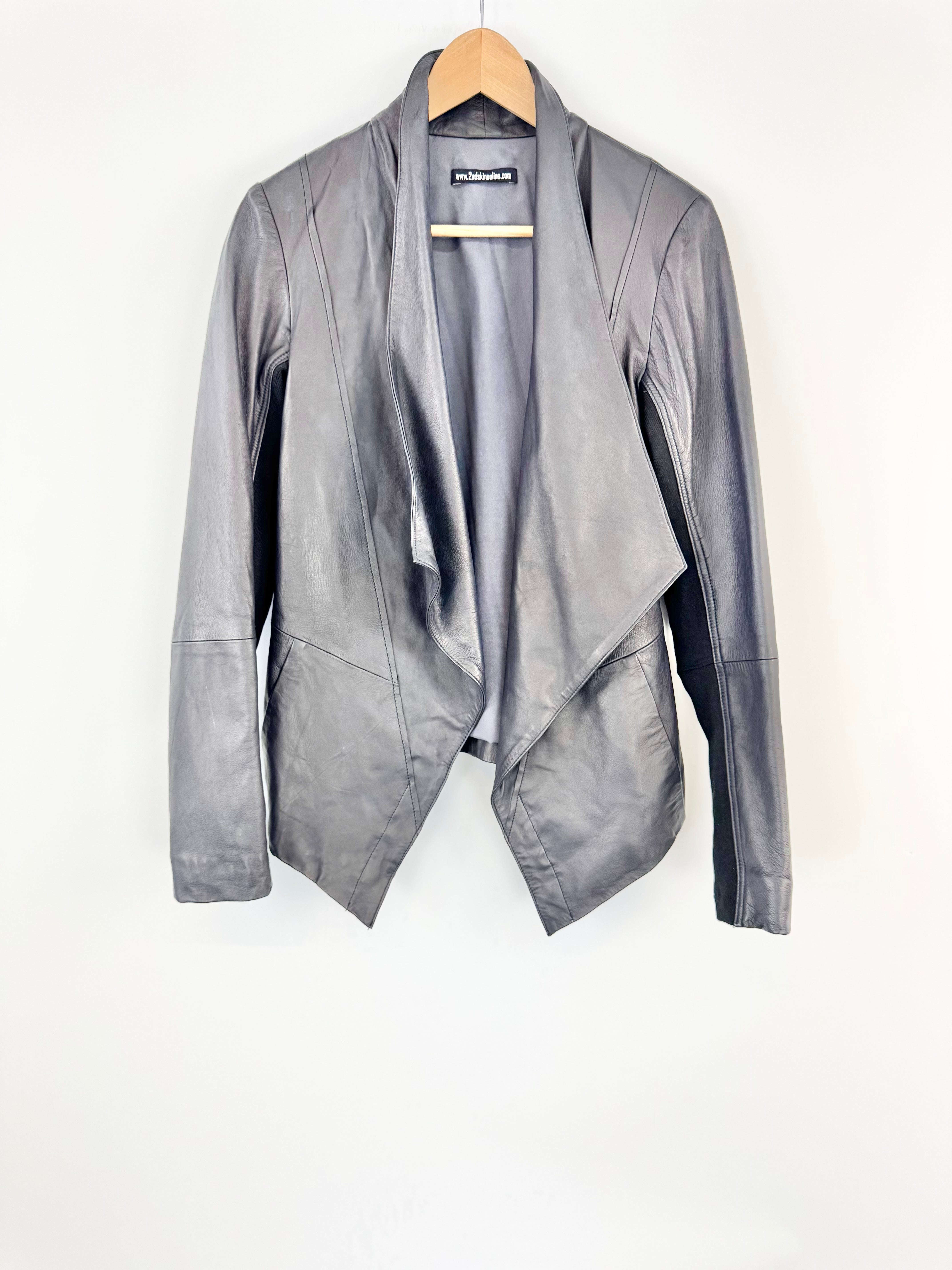 2nd Skin Black Leather Fitted Jacket - AU8