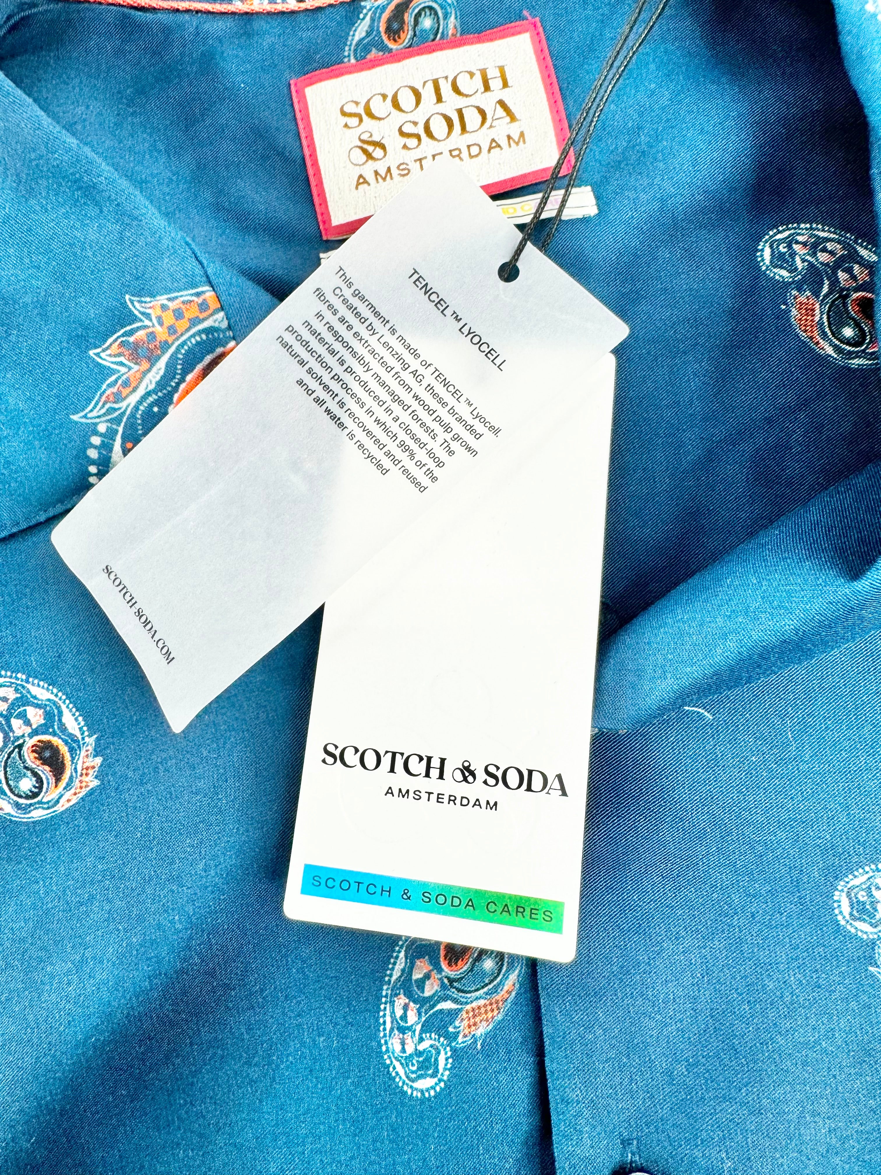 Scotch & Soda Aegan Blue Tencel Shirt - XXL