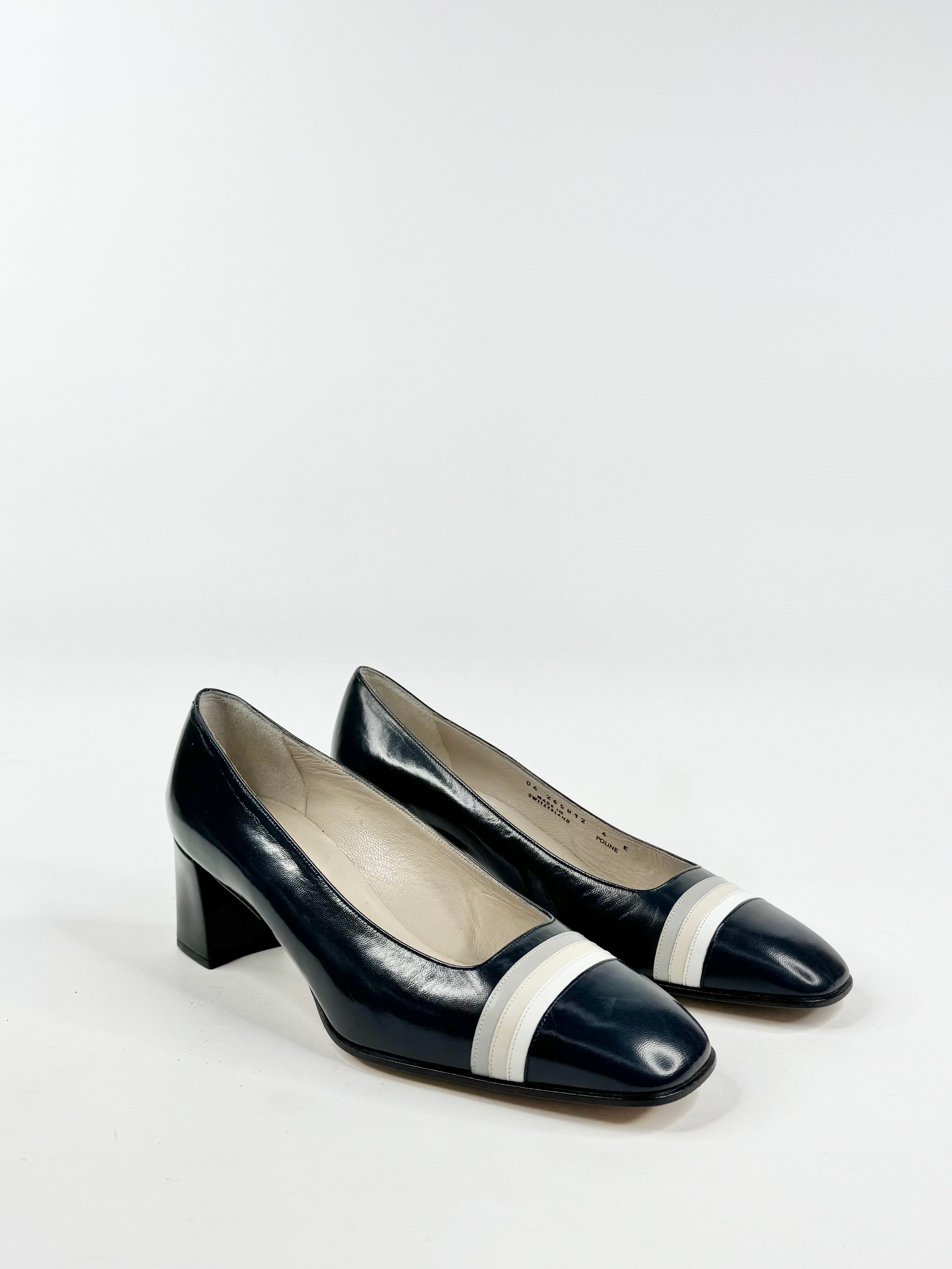 Bally Navy Striped Pumps - EU39