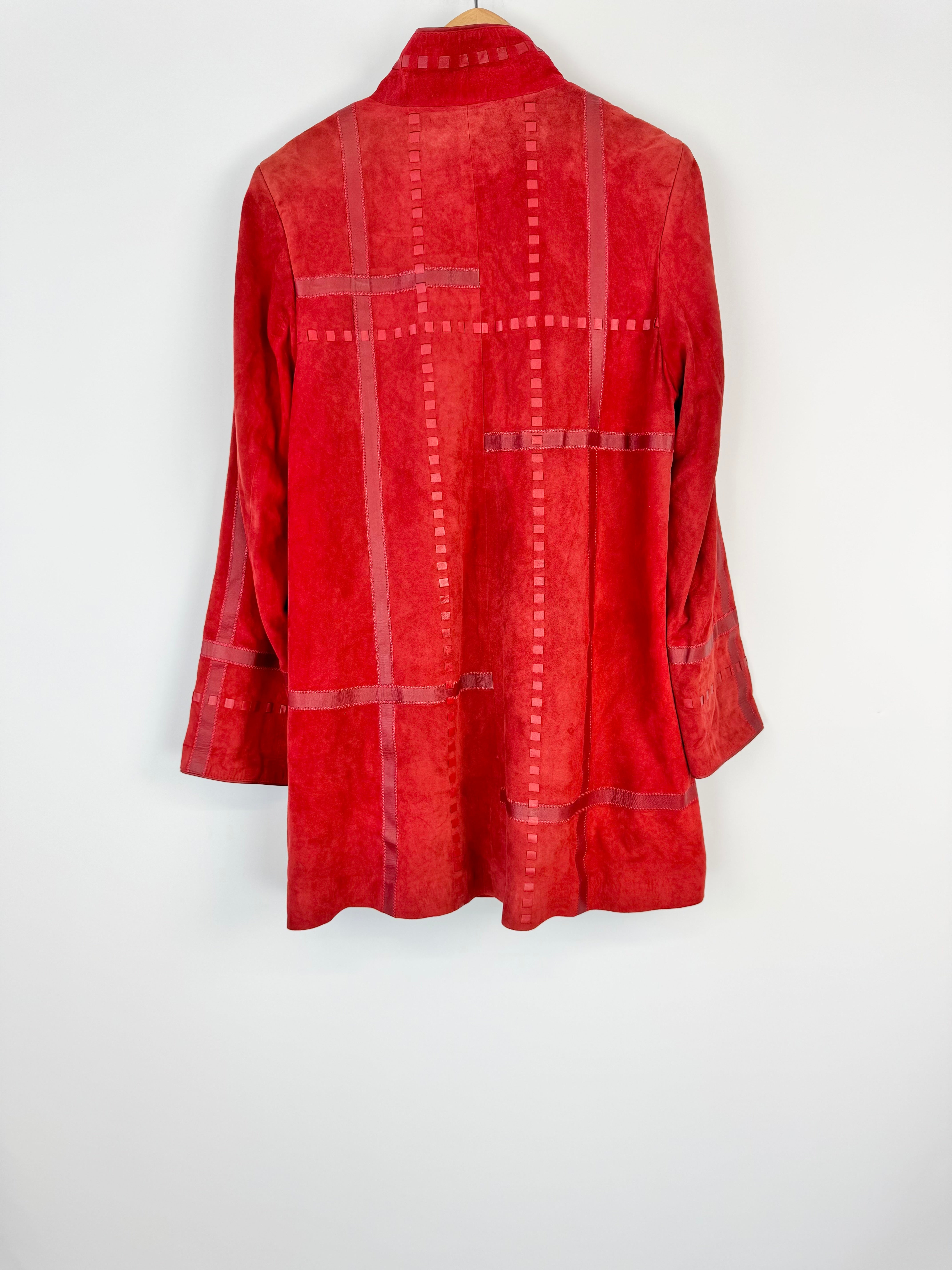 Vintage Rust Red Ribbon Suede Jacket - AU10