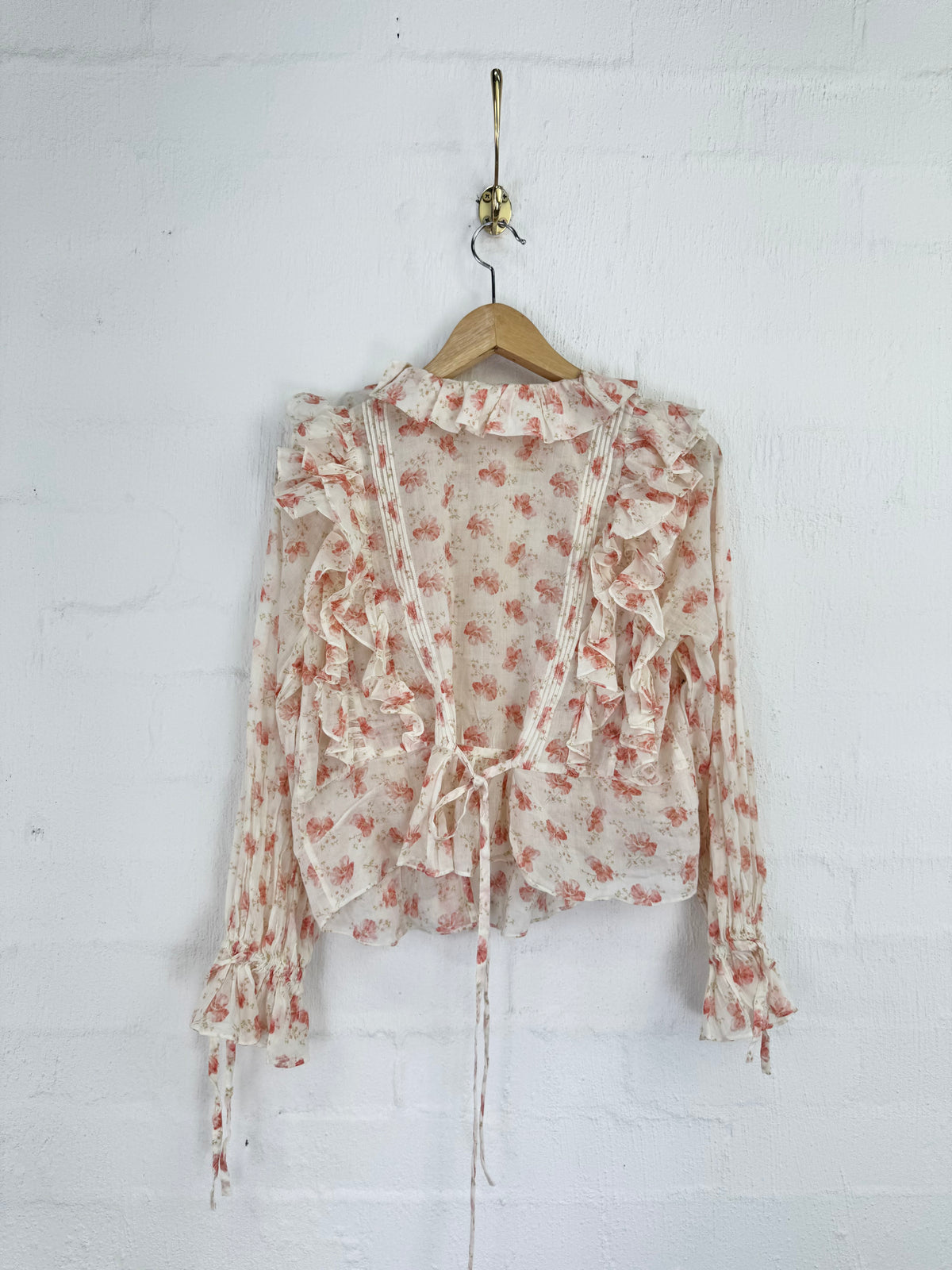 Doen Floaty Cream Poppy Patterned Blouse - AU8/10