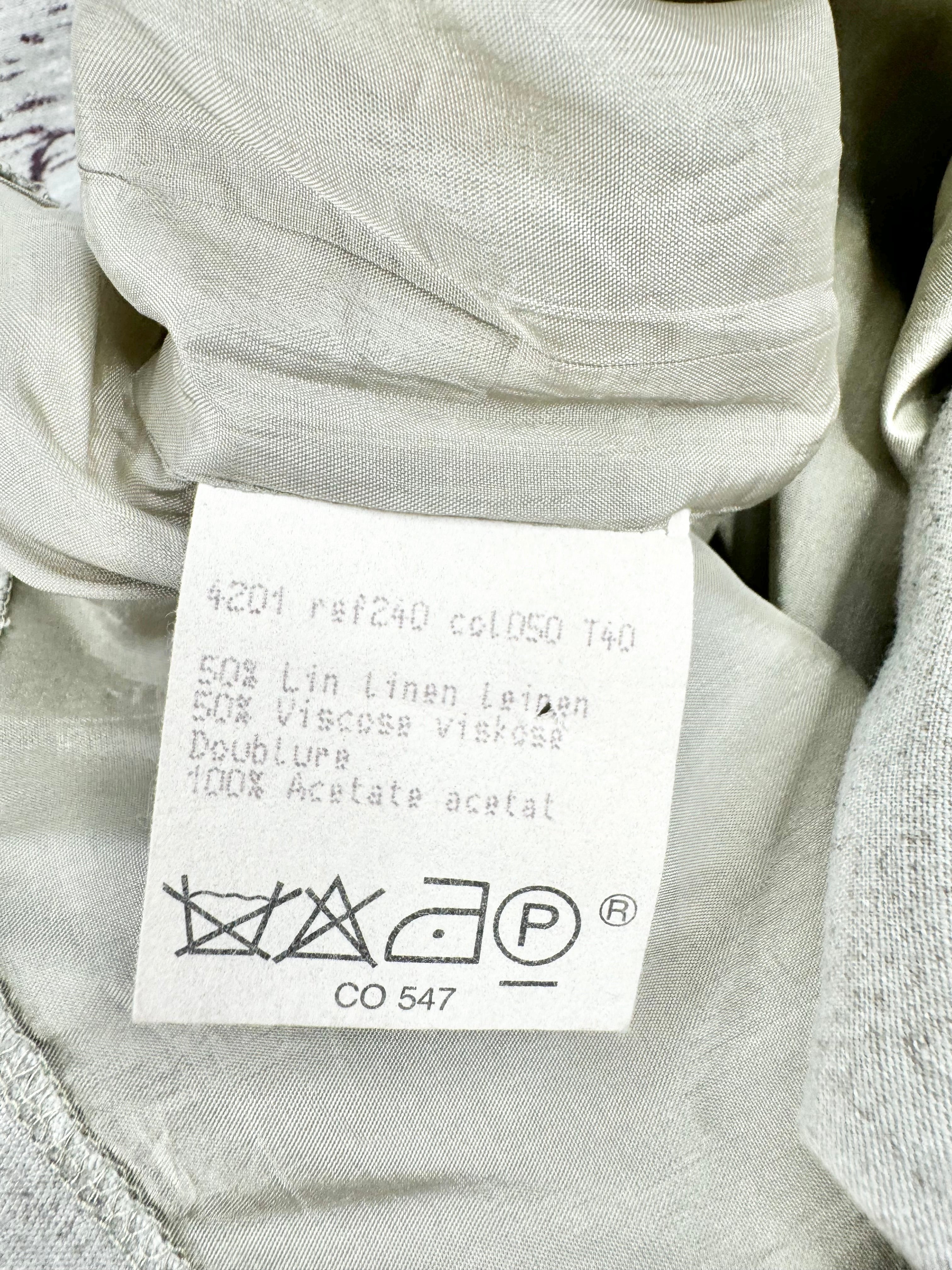 Zapa Grey Linen Cityscape Slip Dress - AU8/10