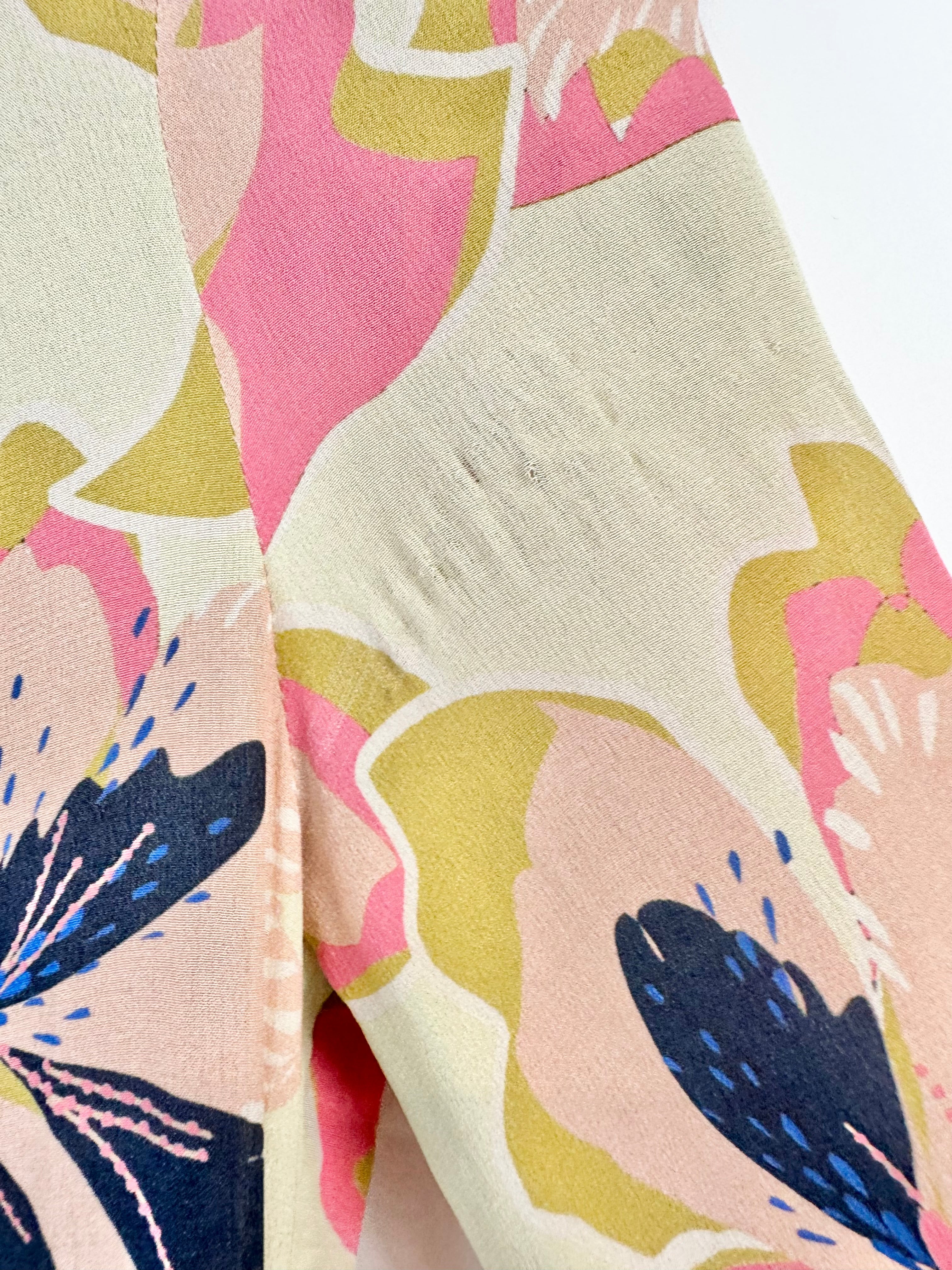 Anna Thomas Long Sleeve Floral Patterned Silk Dress - AU6