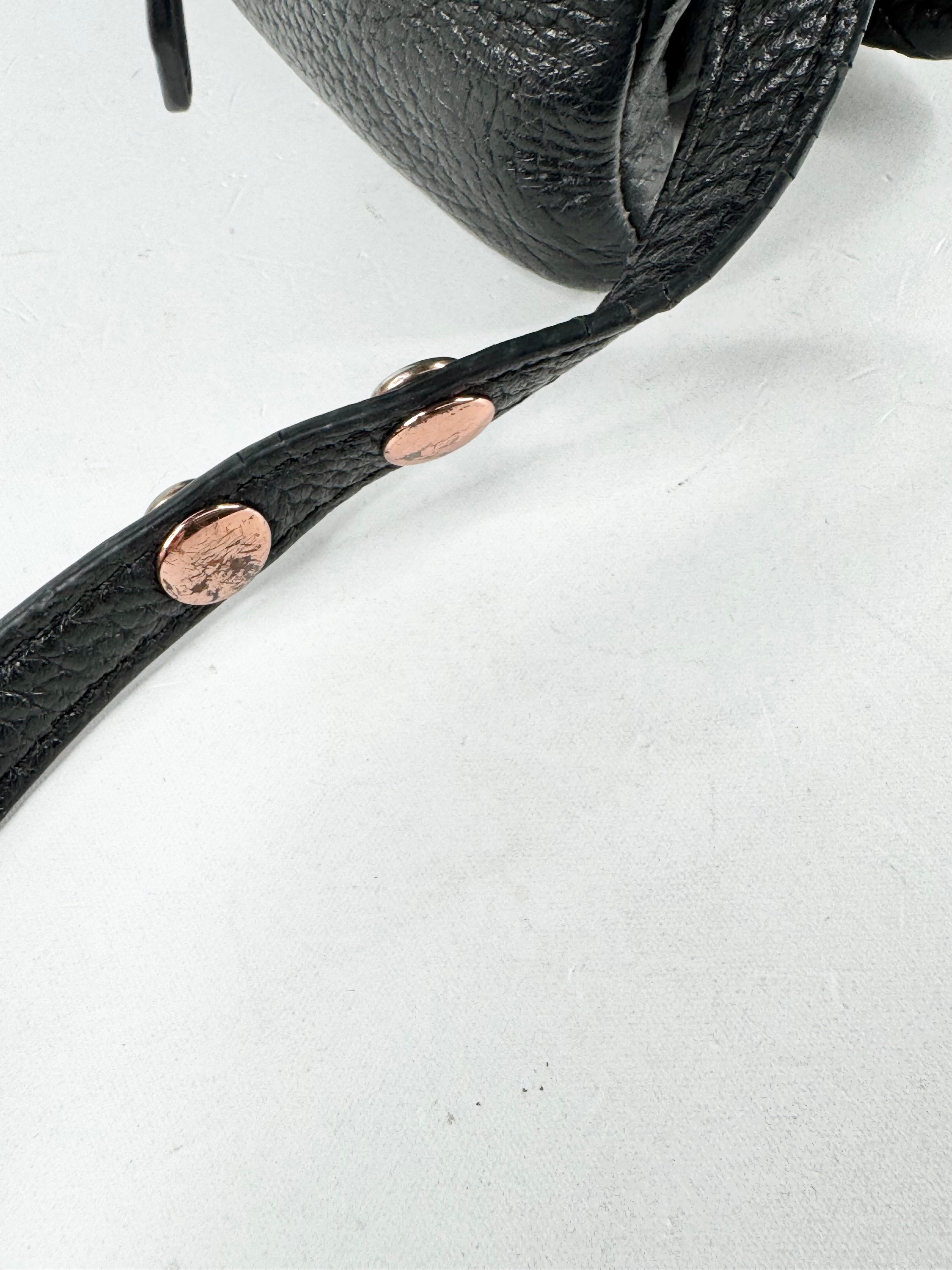 Mimco Grained Black Leather Cross Body Bag