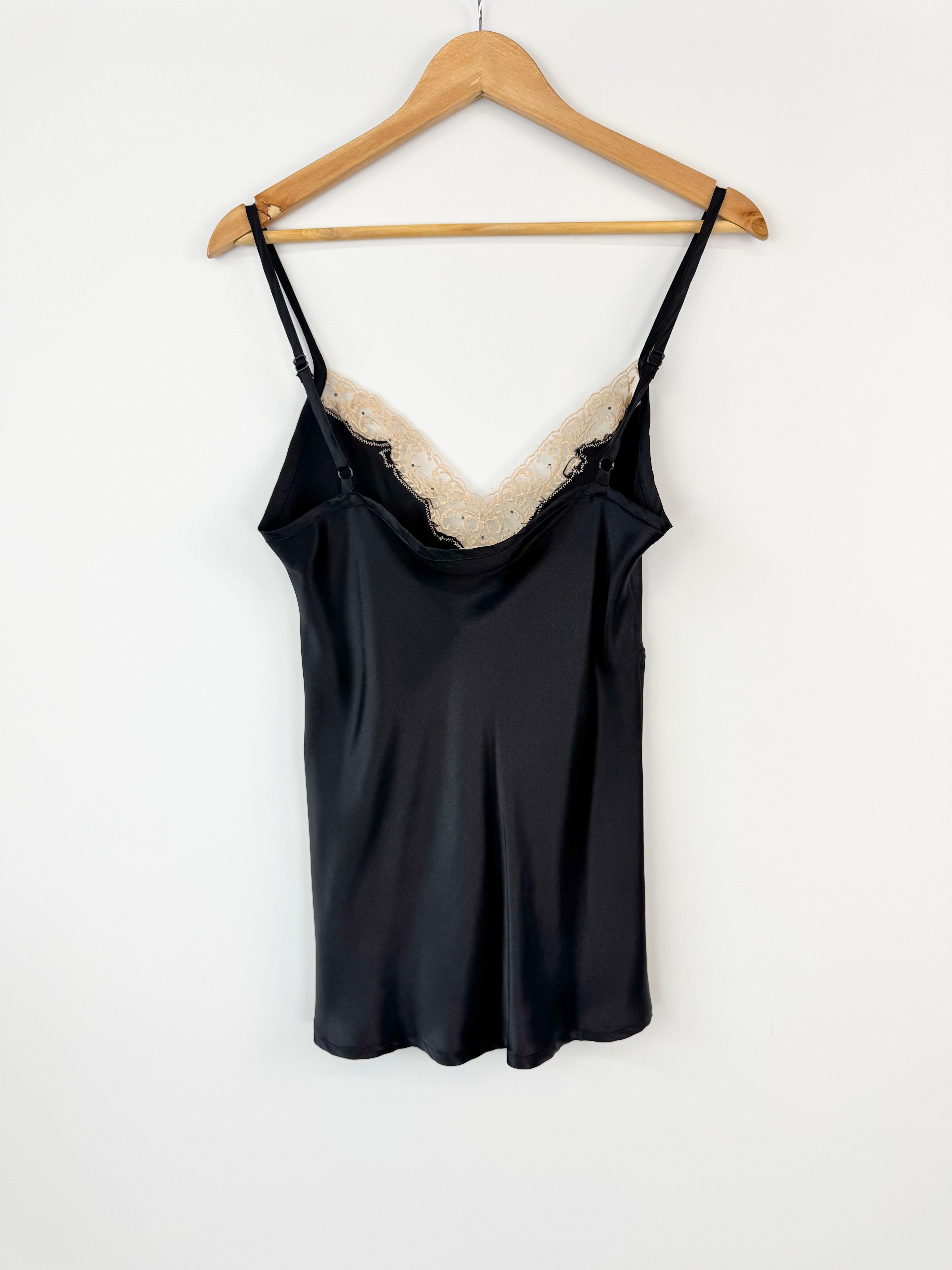 MFW Alannah Hill Black & Vanilla Silk & Lace 'Hey Sexy Girl' Singlet - AU12