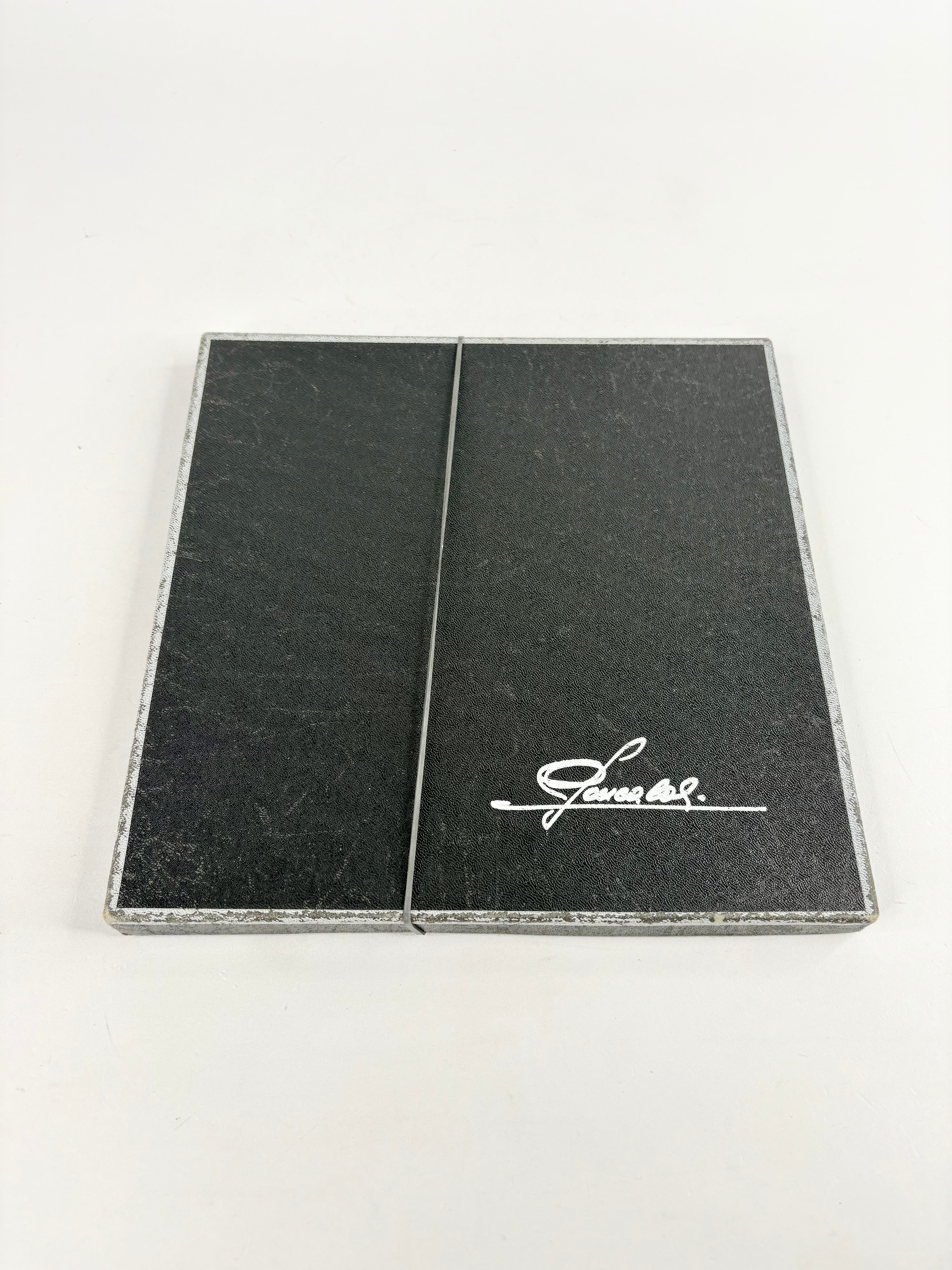 Pancaldi Vintage Blue Village Scene Silk Scarf