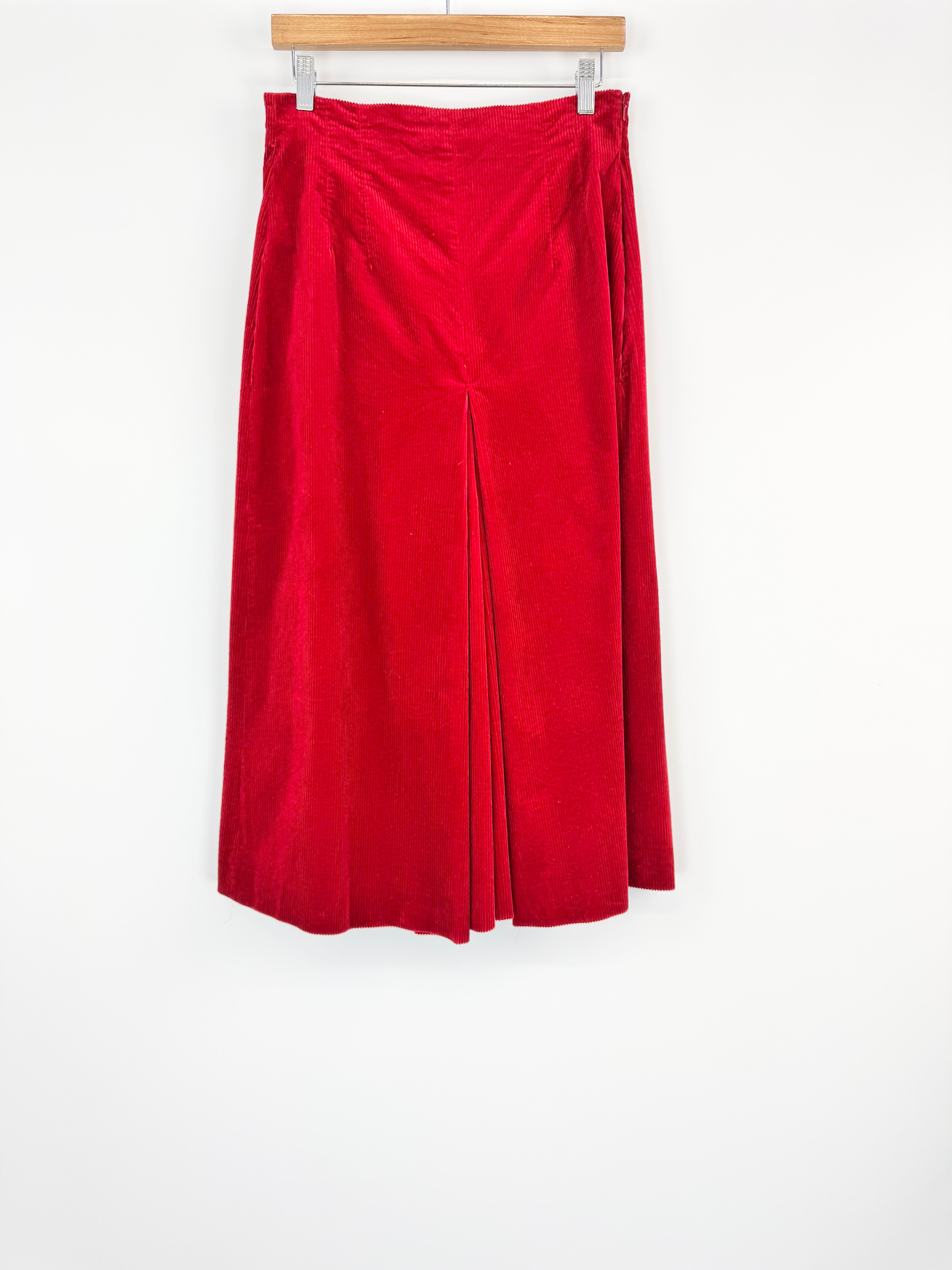 Max Mara Red Corduroy Pleated Culottes - AU10