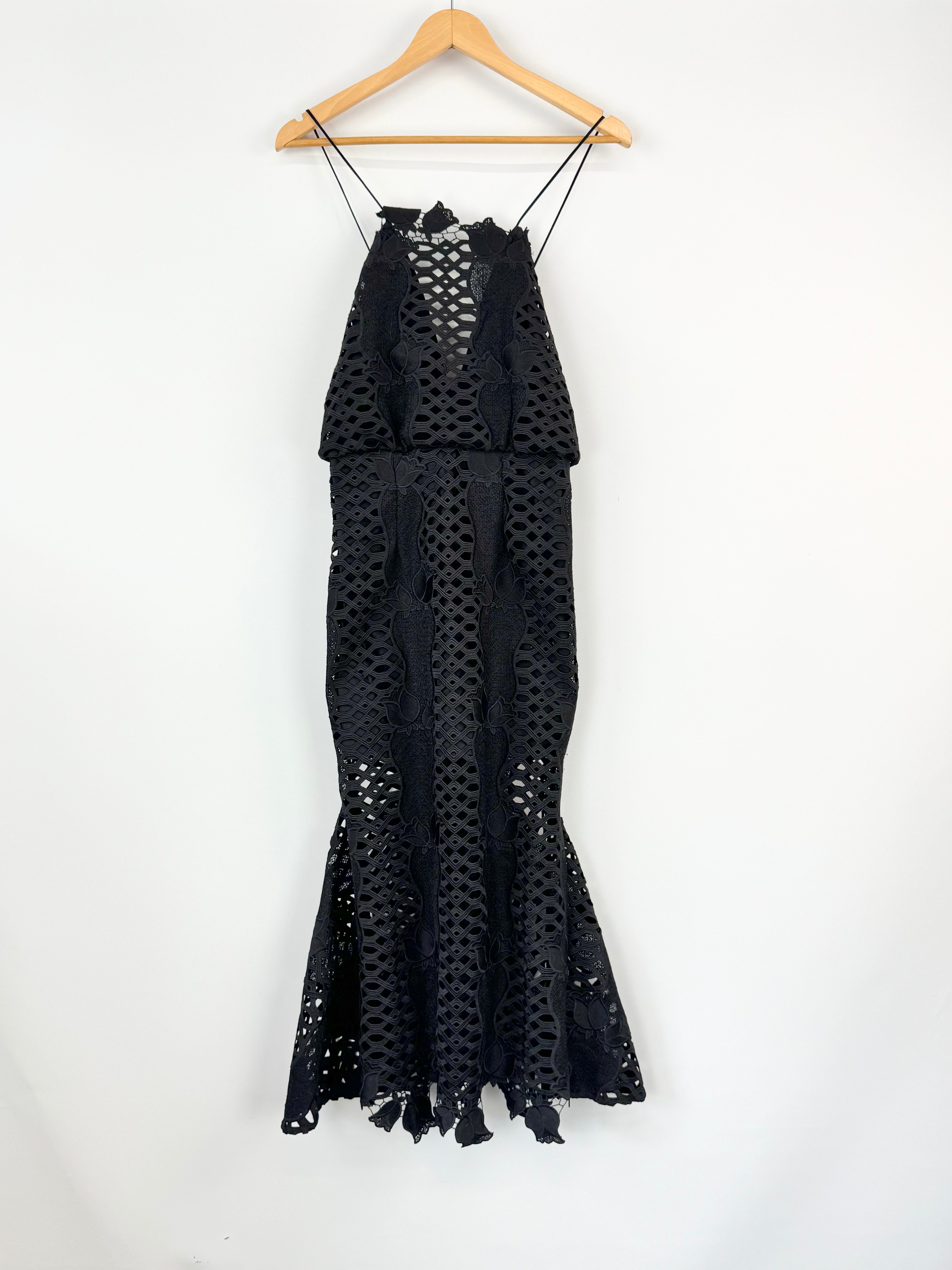 Alice McCall Black Mermaid-Tail & Lace Cutout Cocktail Dress - AU6