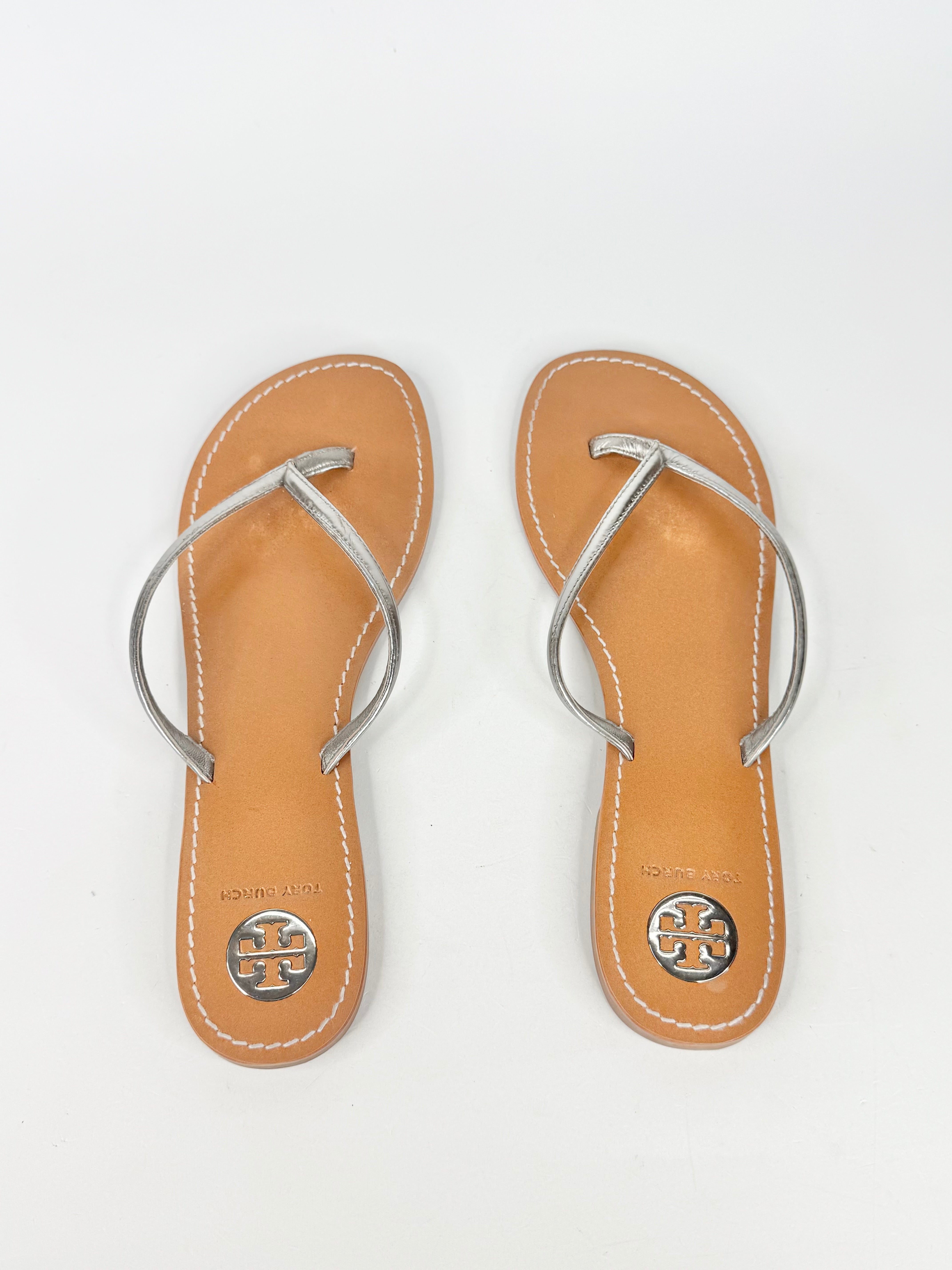 Tory Burch Silver Thongs - EU41